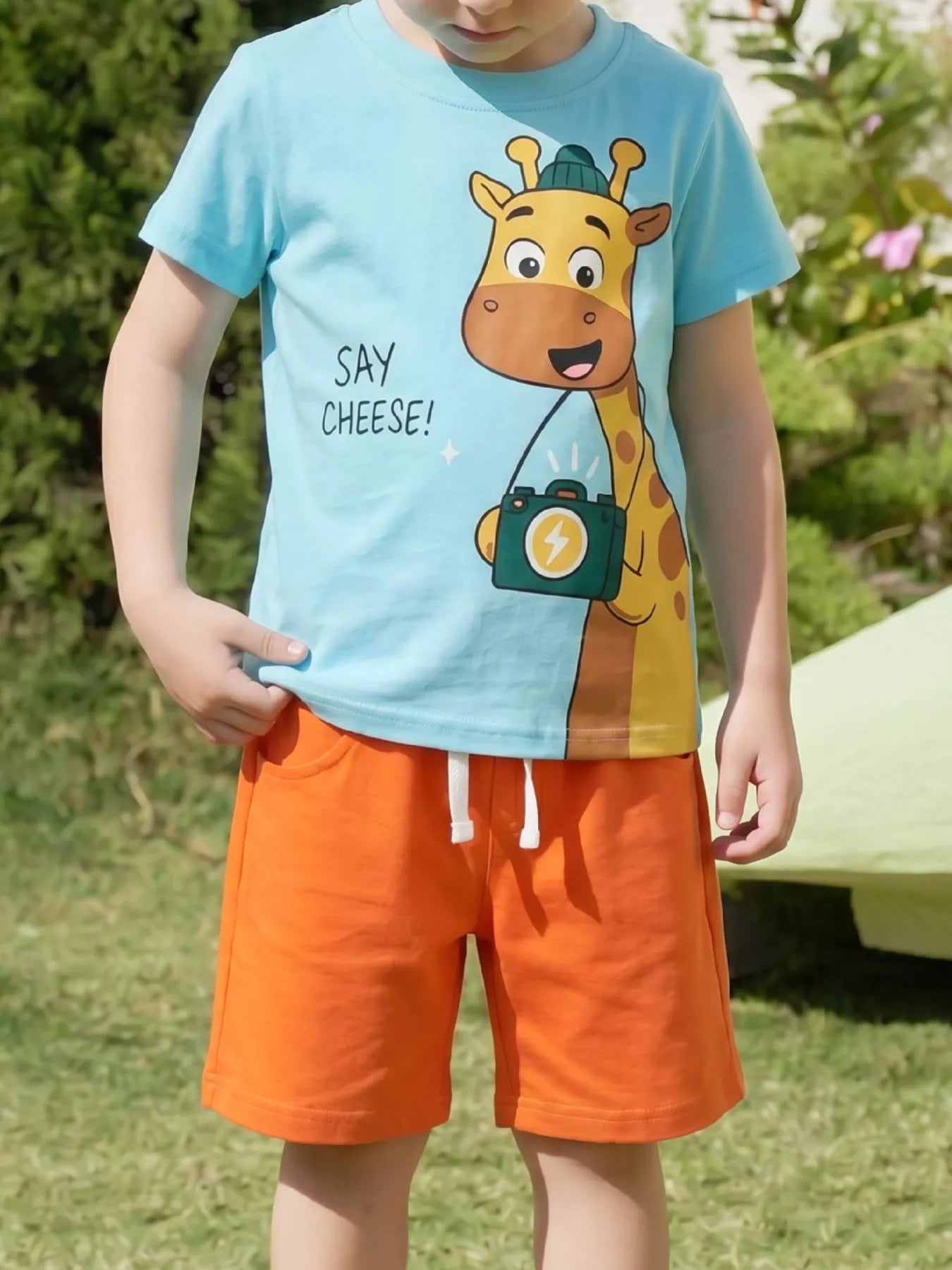 Children's Giraffe T-shirt and Shorts Set