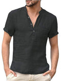 Men's Full Size Casual Solid Color Button Detail Shirt Plus Size