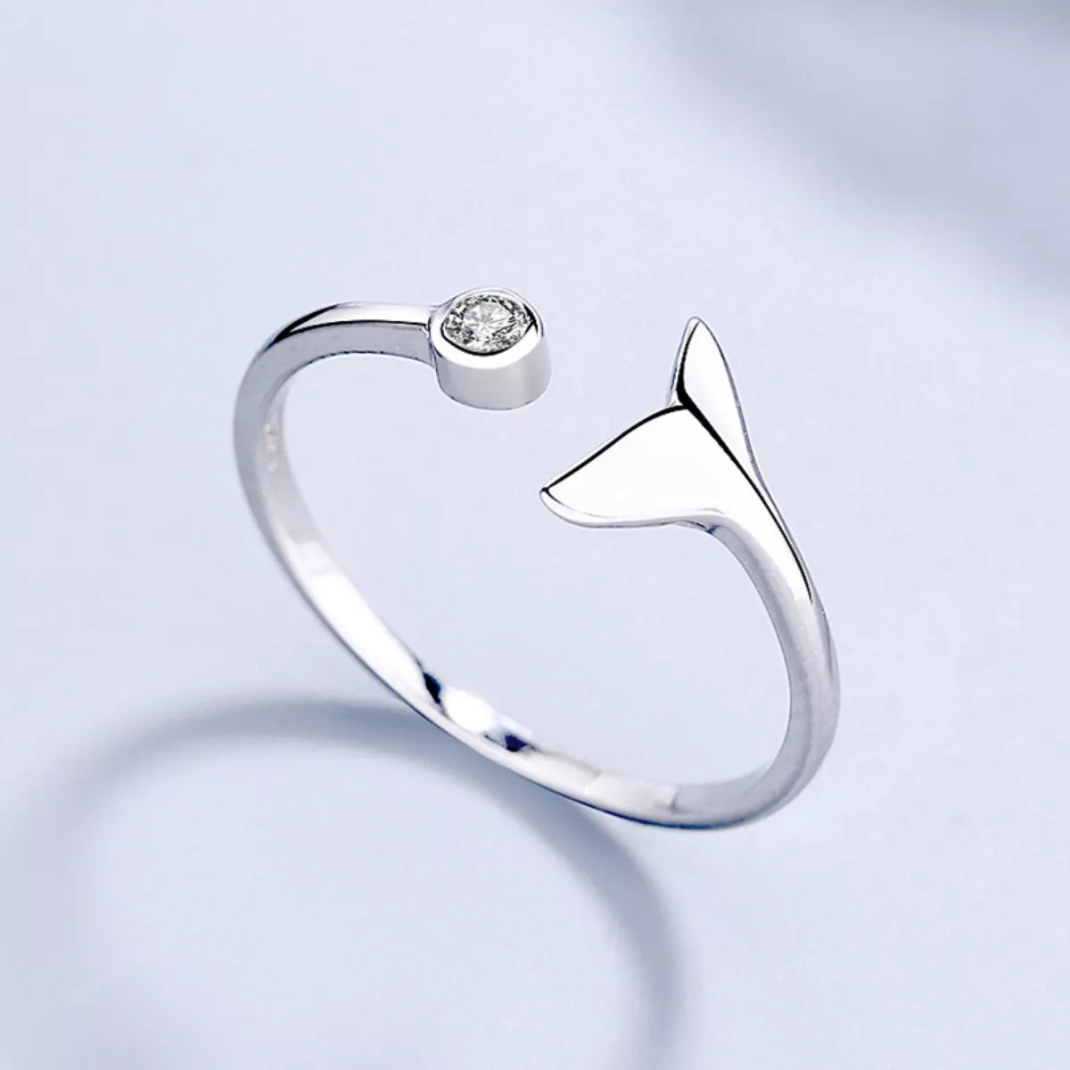925 Sterling Silver Whale Tail Ring