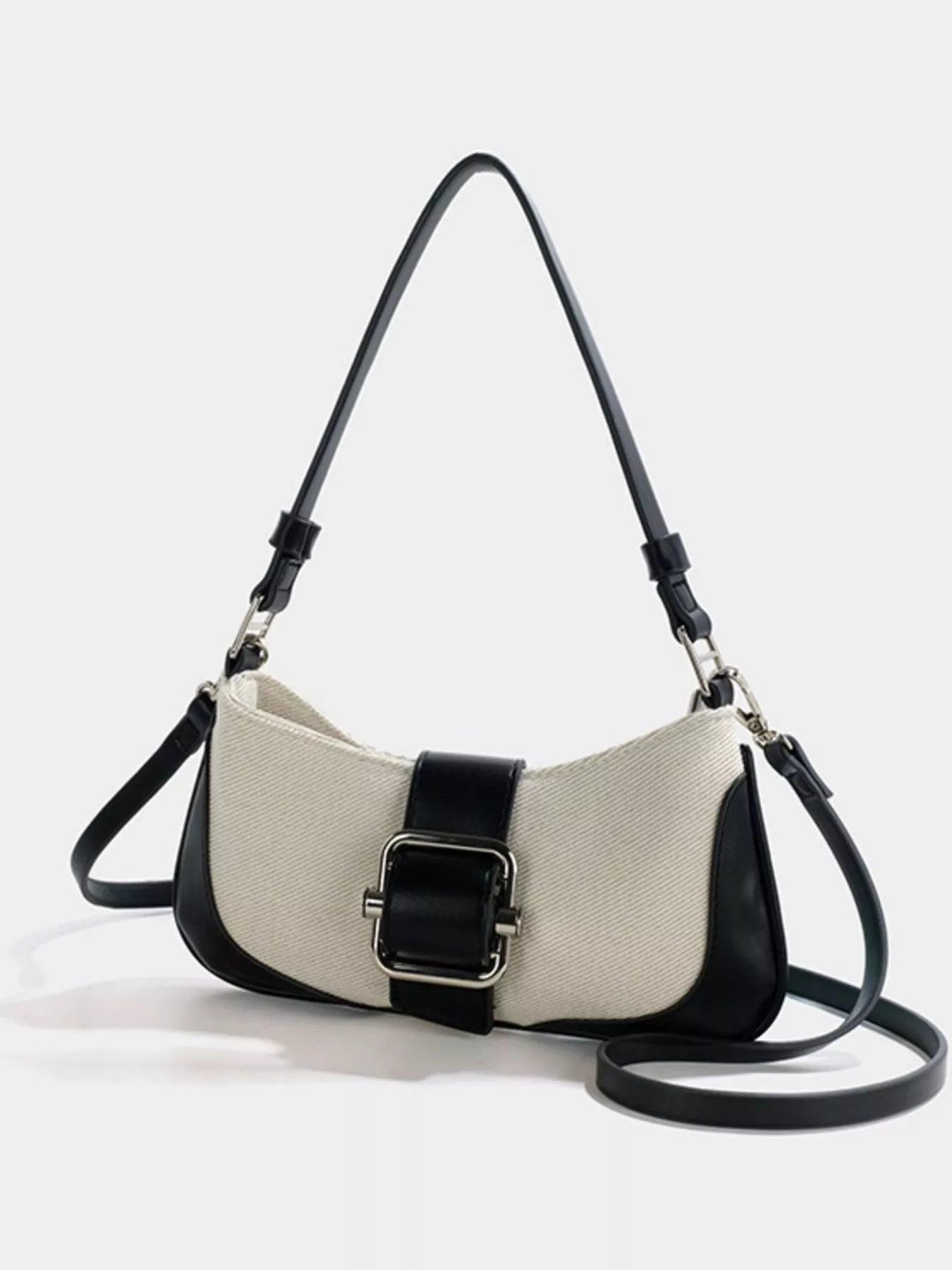 Buckle Accent Shoulder Bag