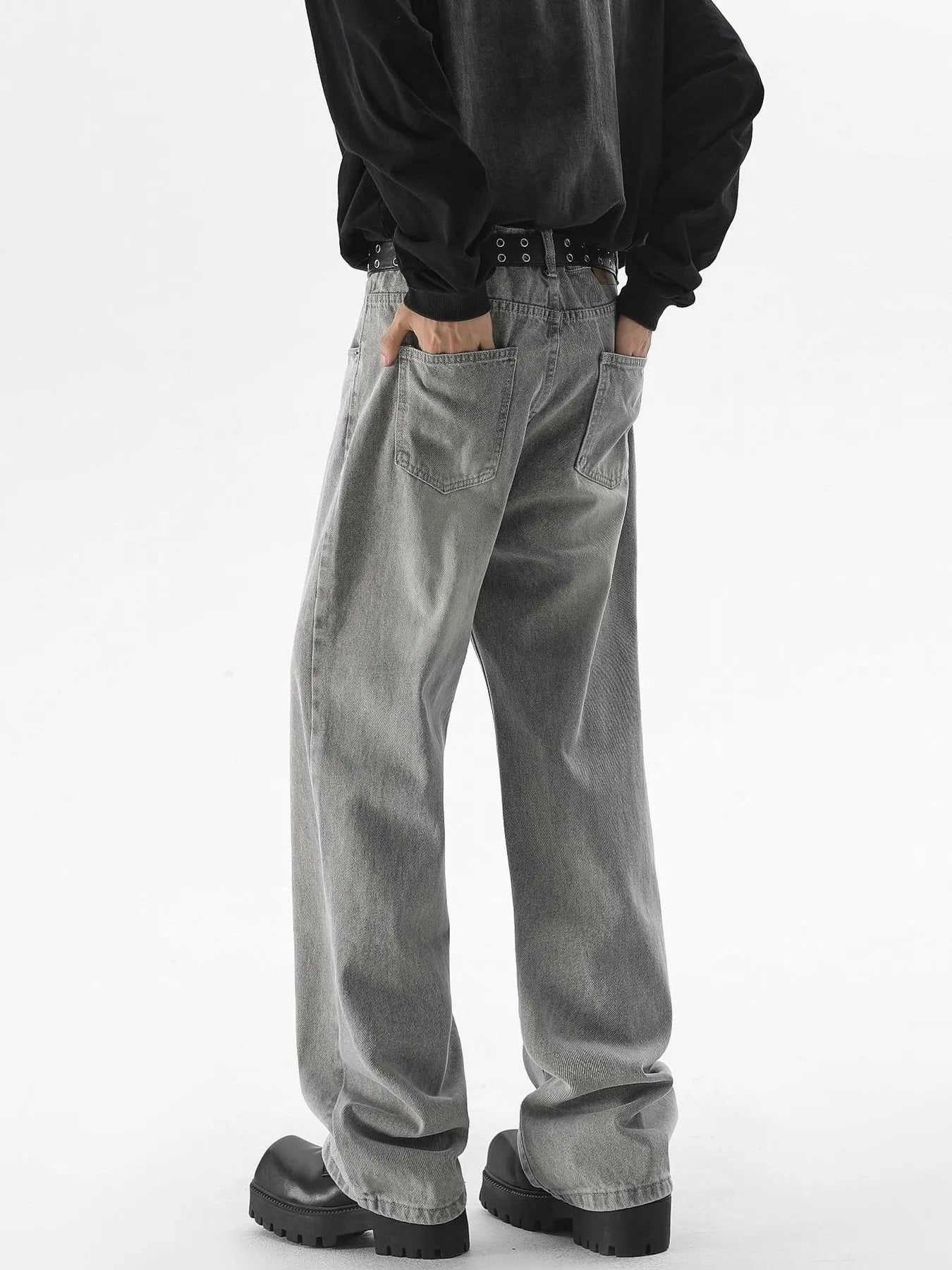 Men's Vintage Wash Wide Leg Jeans