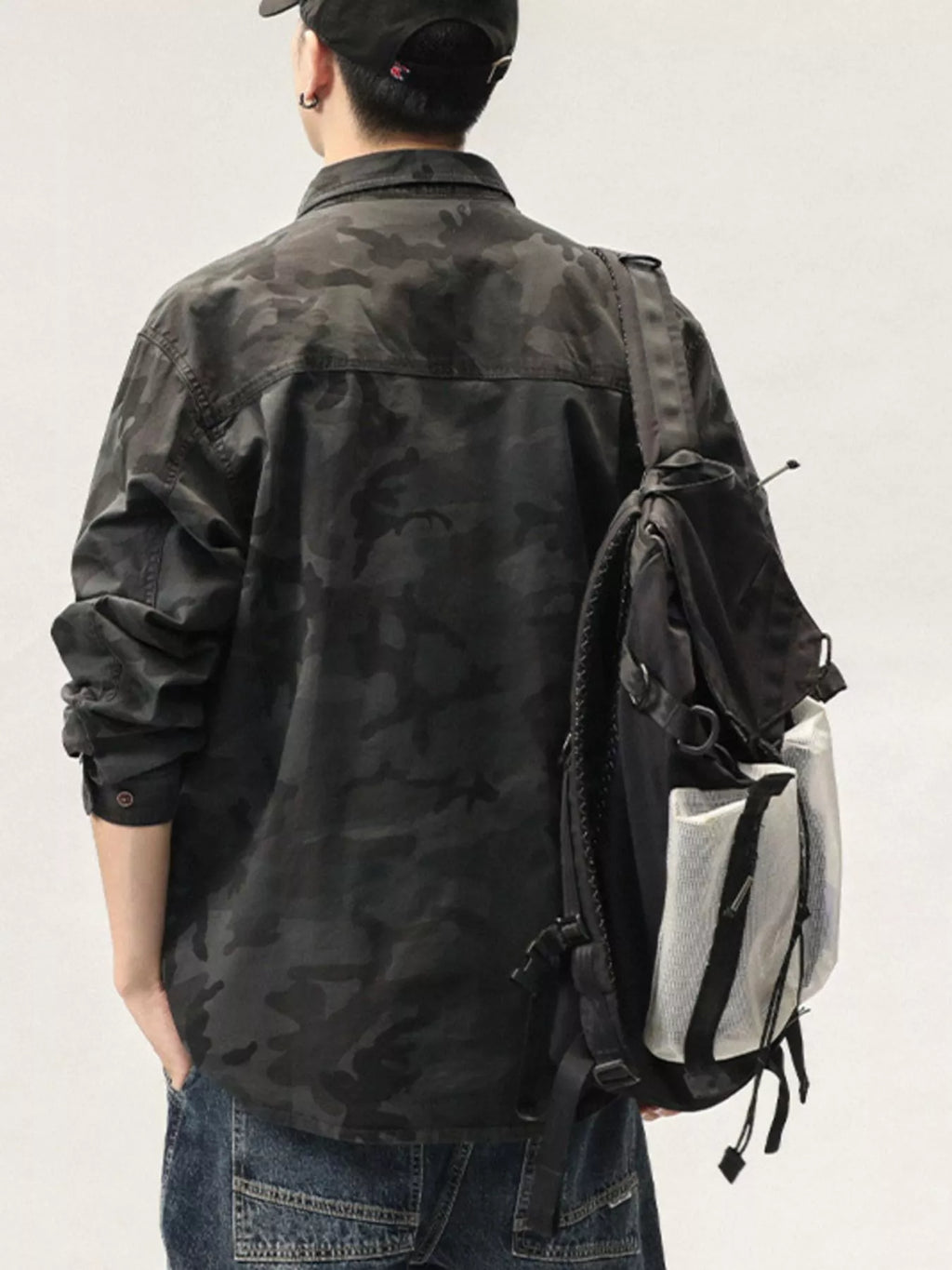 Men's Plus Size Casual Camouflage Cargo Shirt