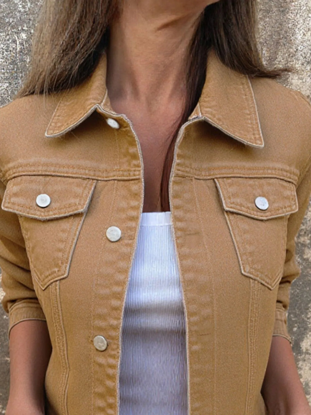Button Front Closure Denim Jacket
