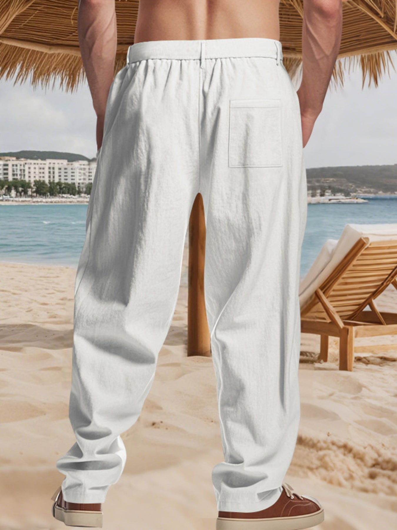 Men's Full Size Relaxed Fit Pleated Pants Plus Size