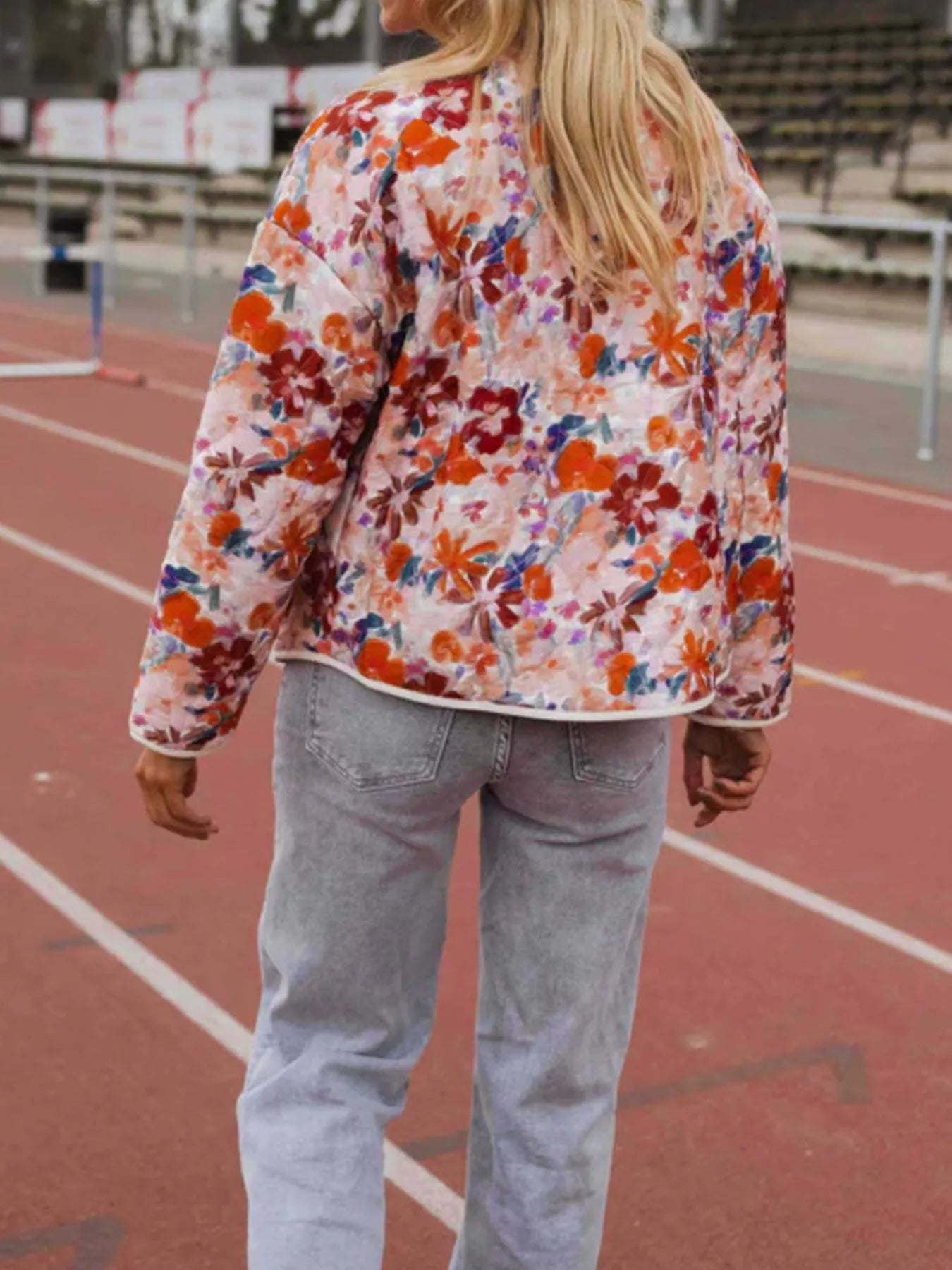 Floral Print Quilted Lightweight Outerwear