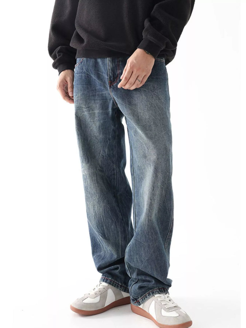Men's Vintage Wash Loose Fit Jeans