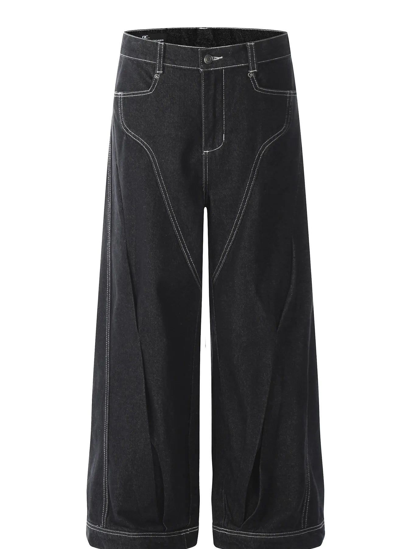 Men's Wide-Leg Jeans with Contrast Stitching