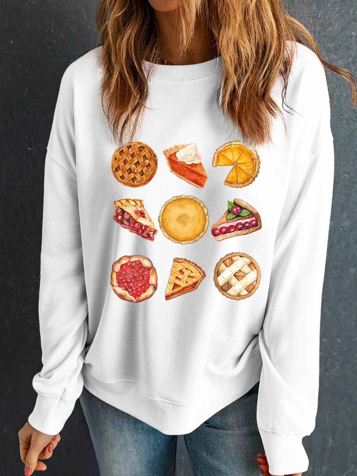 Yummy Pie Graphic Thanksgiving Sweatshirt