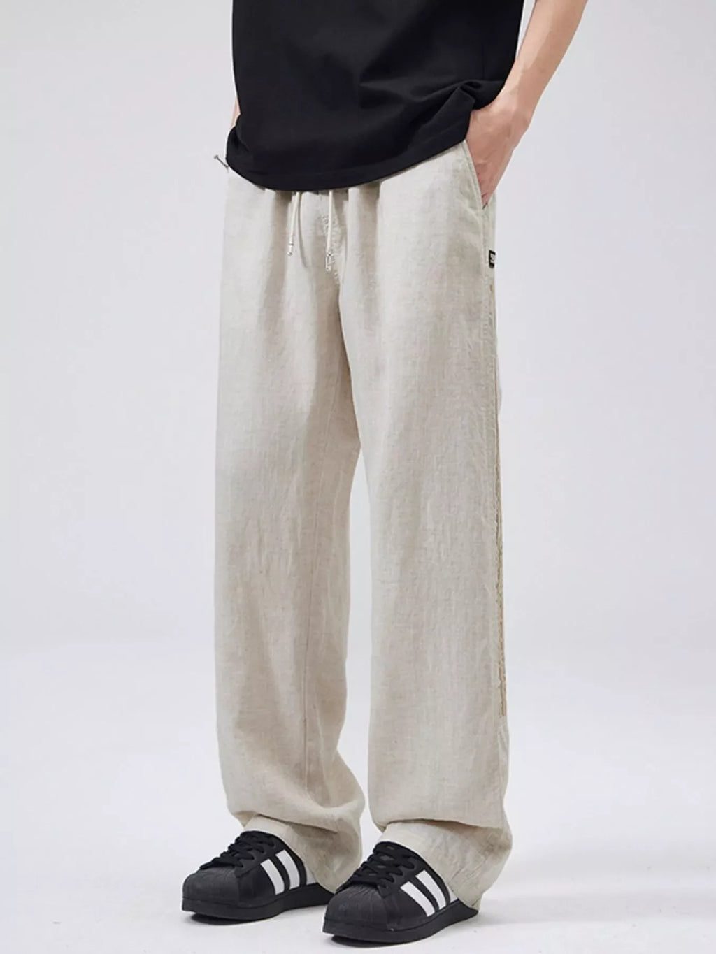 Men's Full Size Casual Loose-Fit Drawstring Pants Plus Size