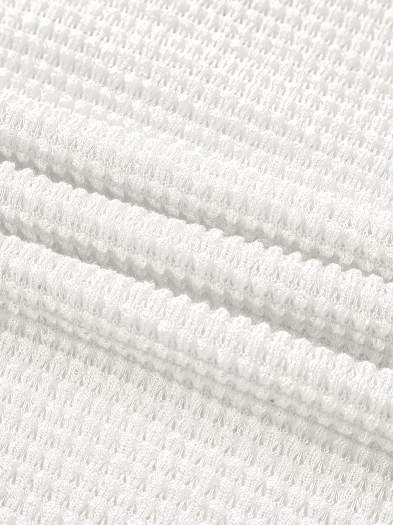 Waffle Knit Button Detail Top
