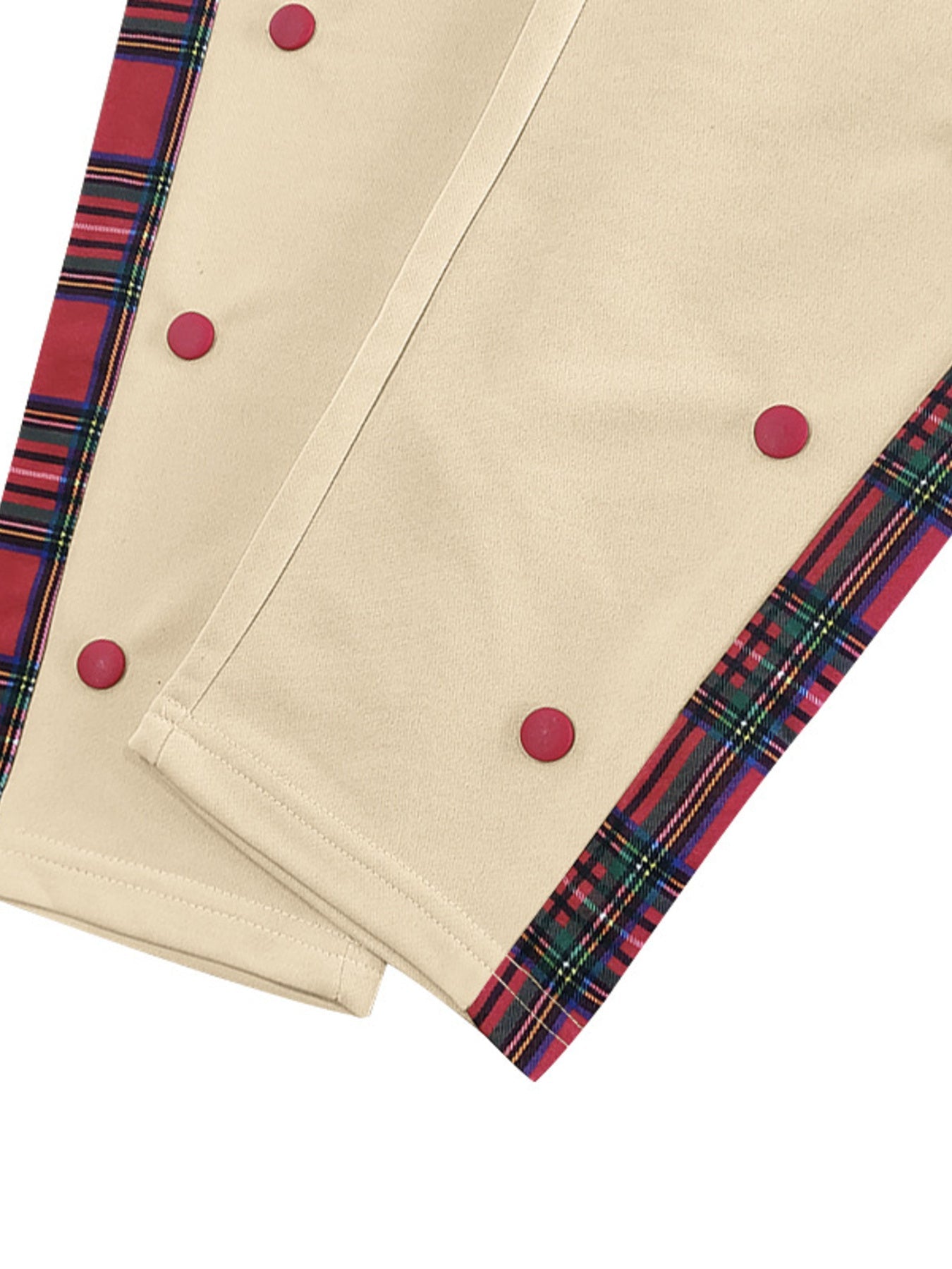 Men's Full Size Plaid Trim Snap-Button Track Pants Plus Size