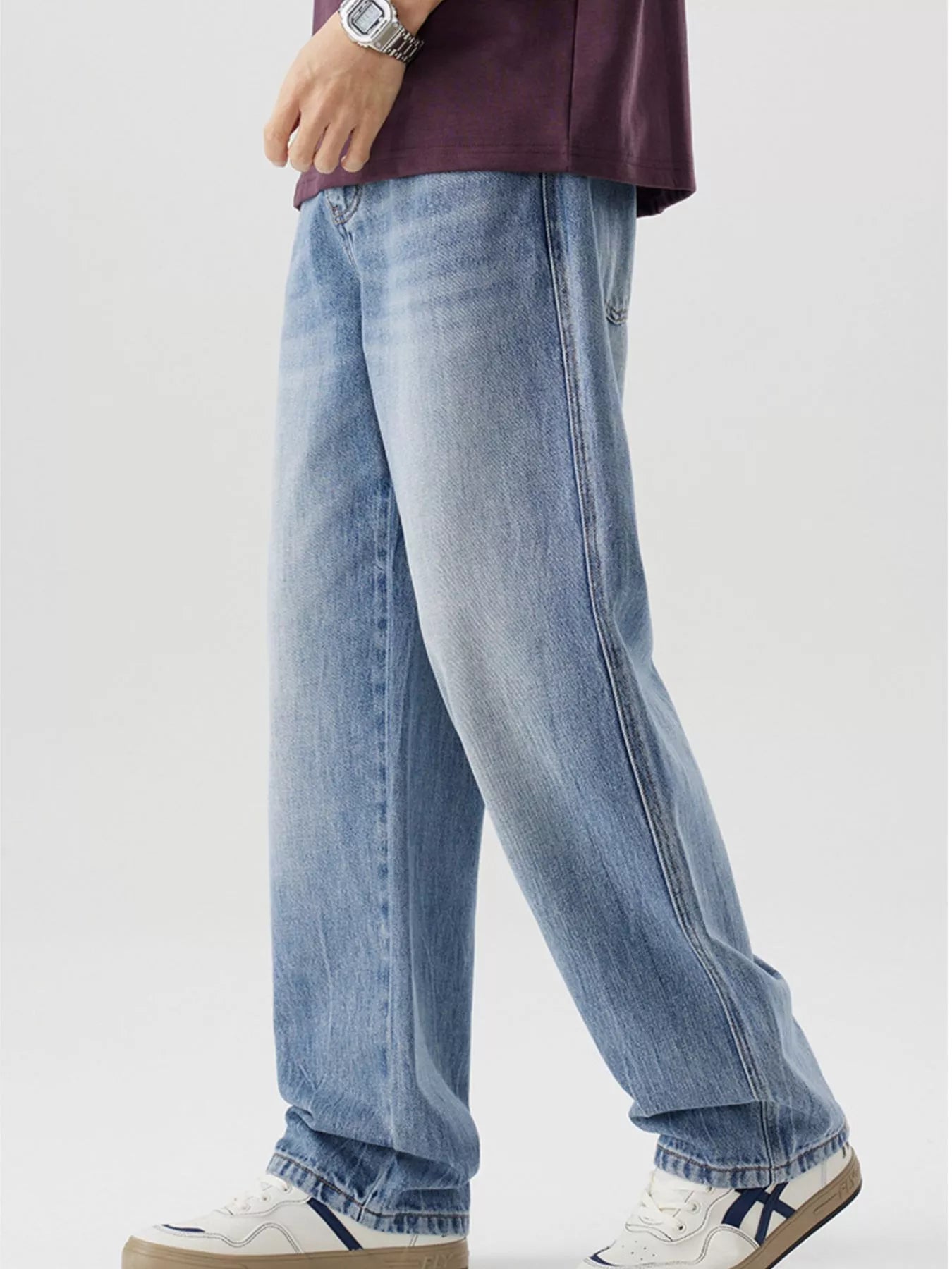 Men's Loose Fit Wash Jeans
