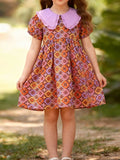 Children's Floral Print Peter Pan Collar Dress