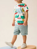 Children's Fish Print Round Neck Tee