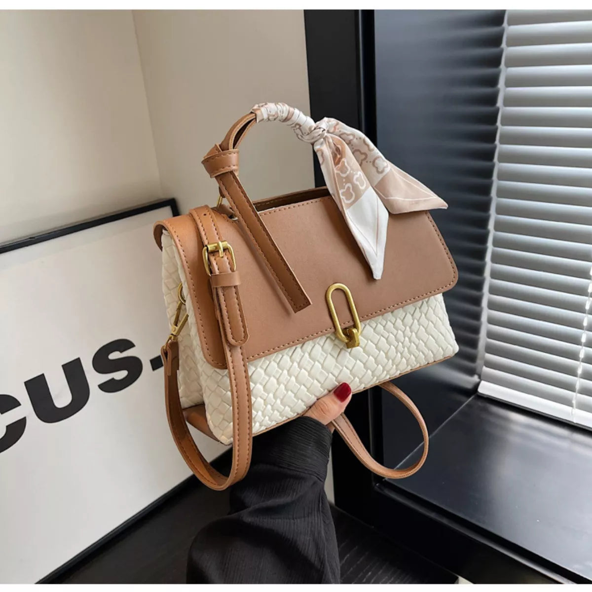 Textured Flap Crossbody Bag