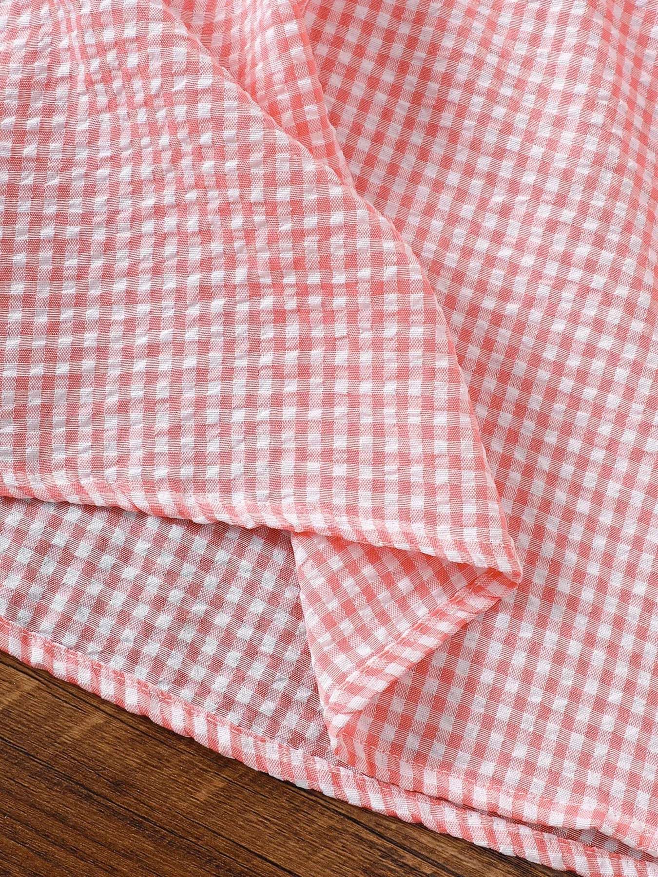 Children's Smocked Plaid Ruffle Sleeve Dress