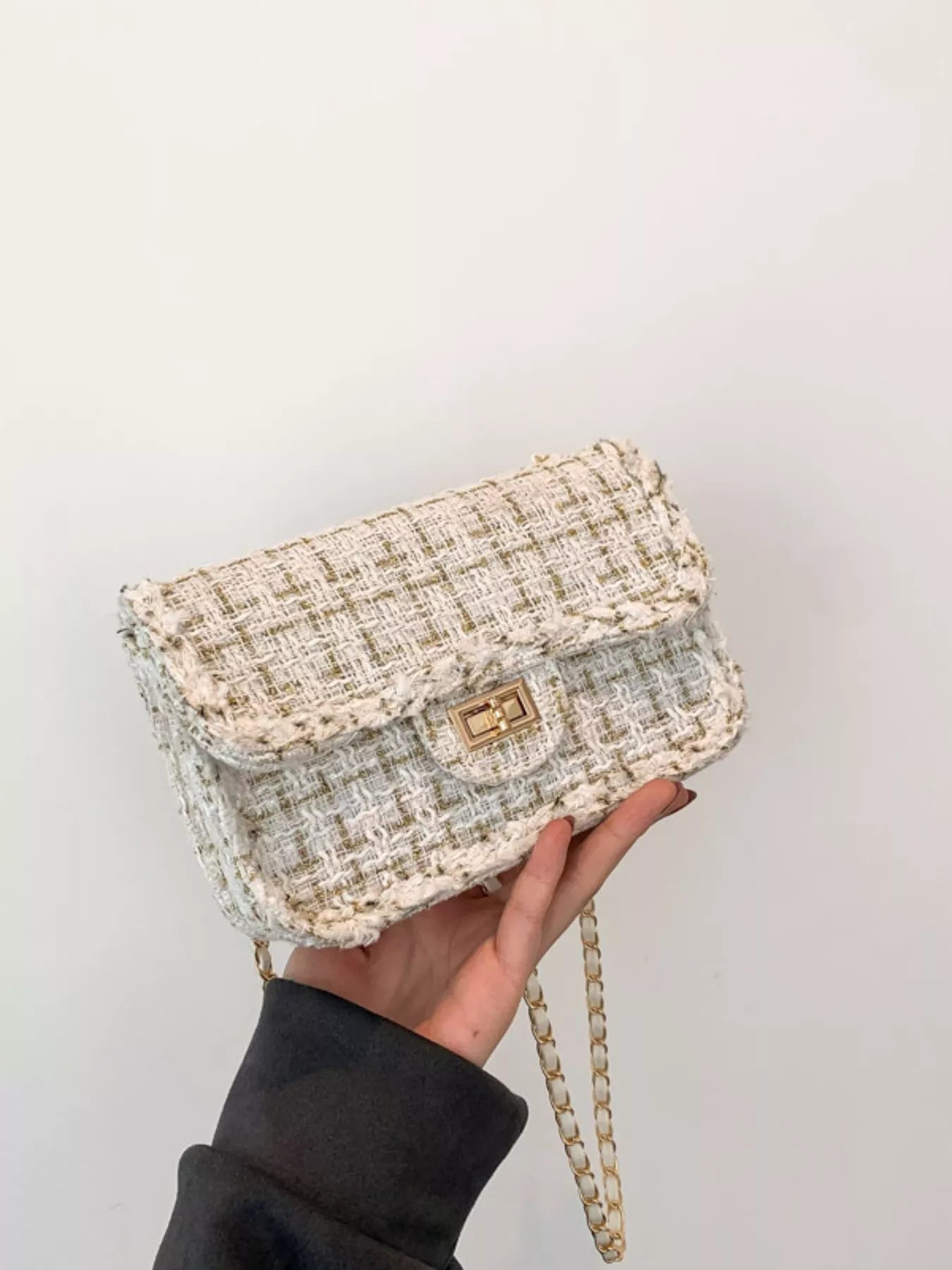Tweed Flap Crossbody Bag