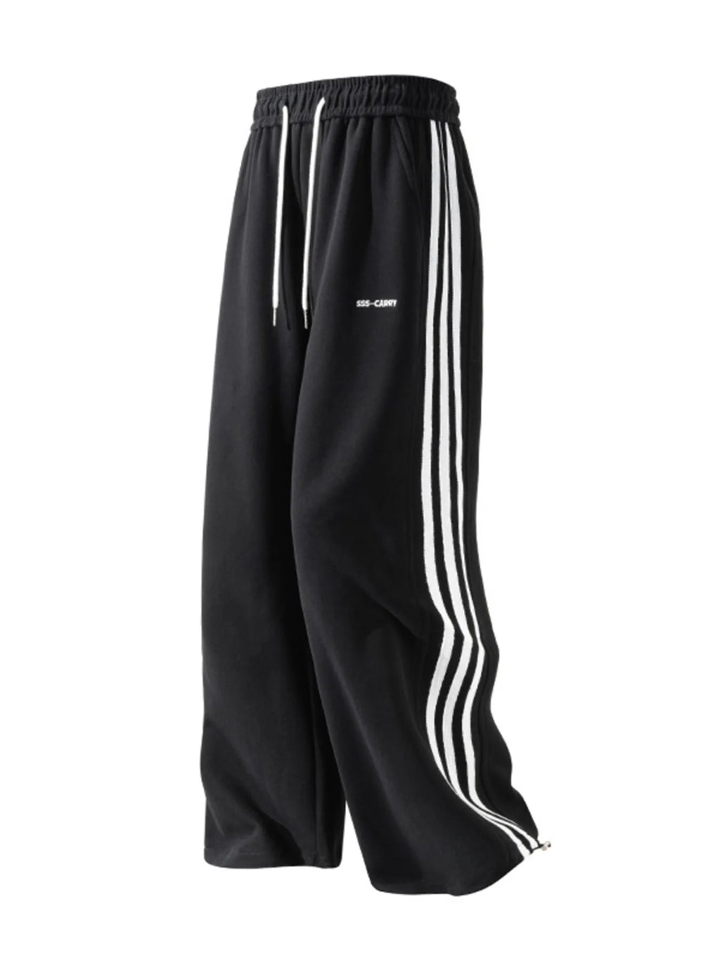 Men's Plus Size Relaxed Fit Pants with Side Stripes