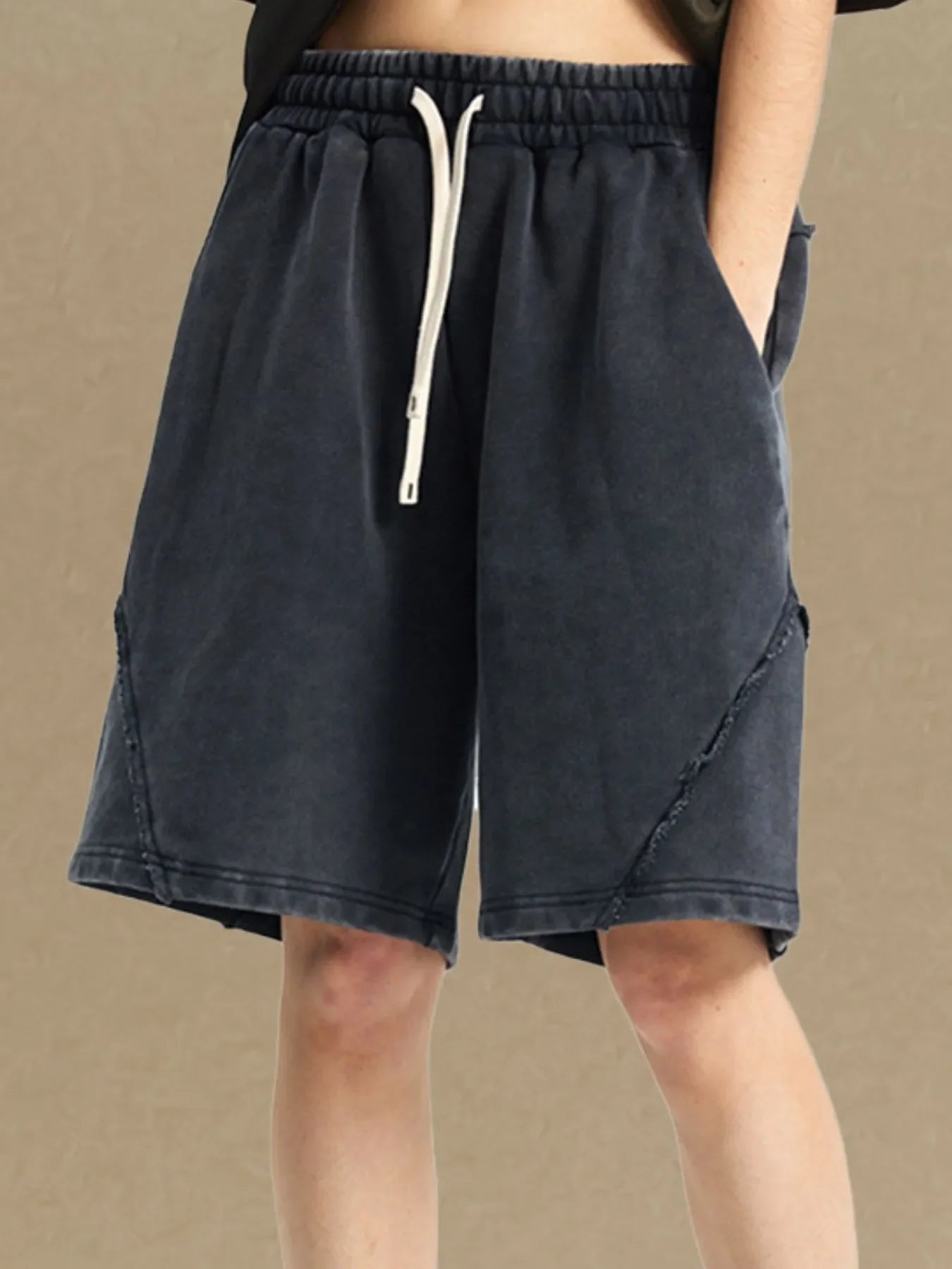 Men's Casual Drawstring Washed Shorts