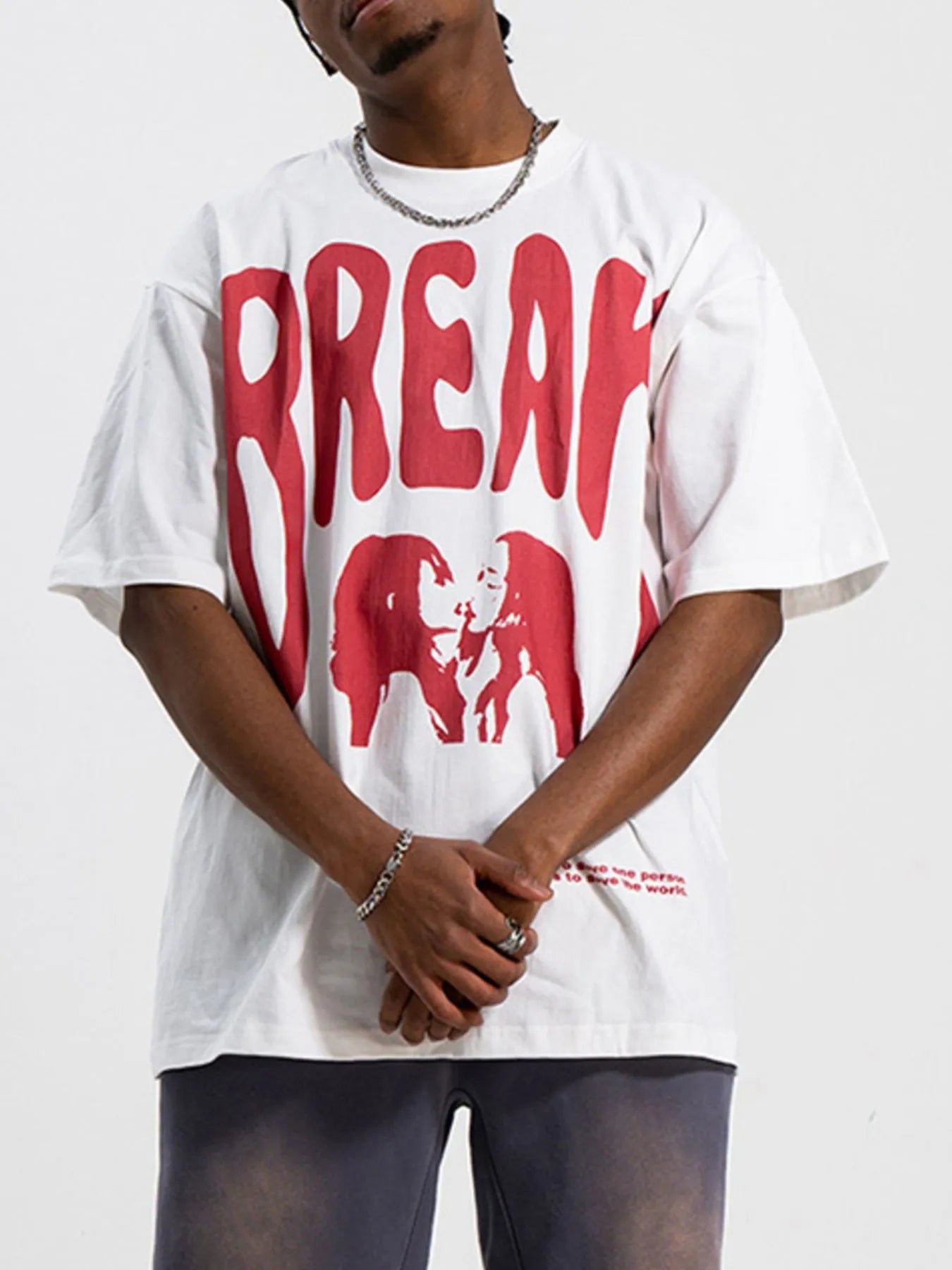 Men's Oversized Graphic Round Neck T-Shirt