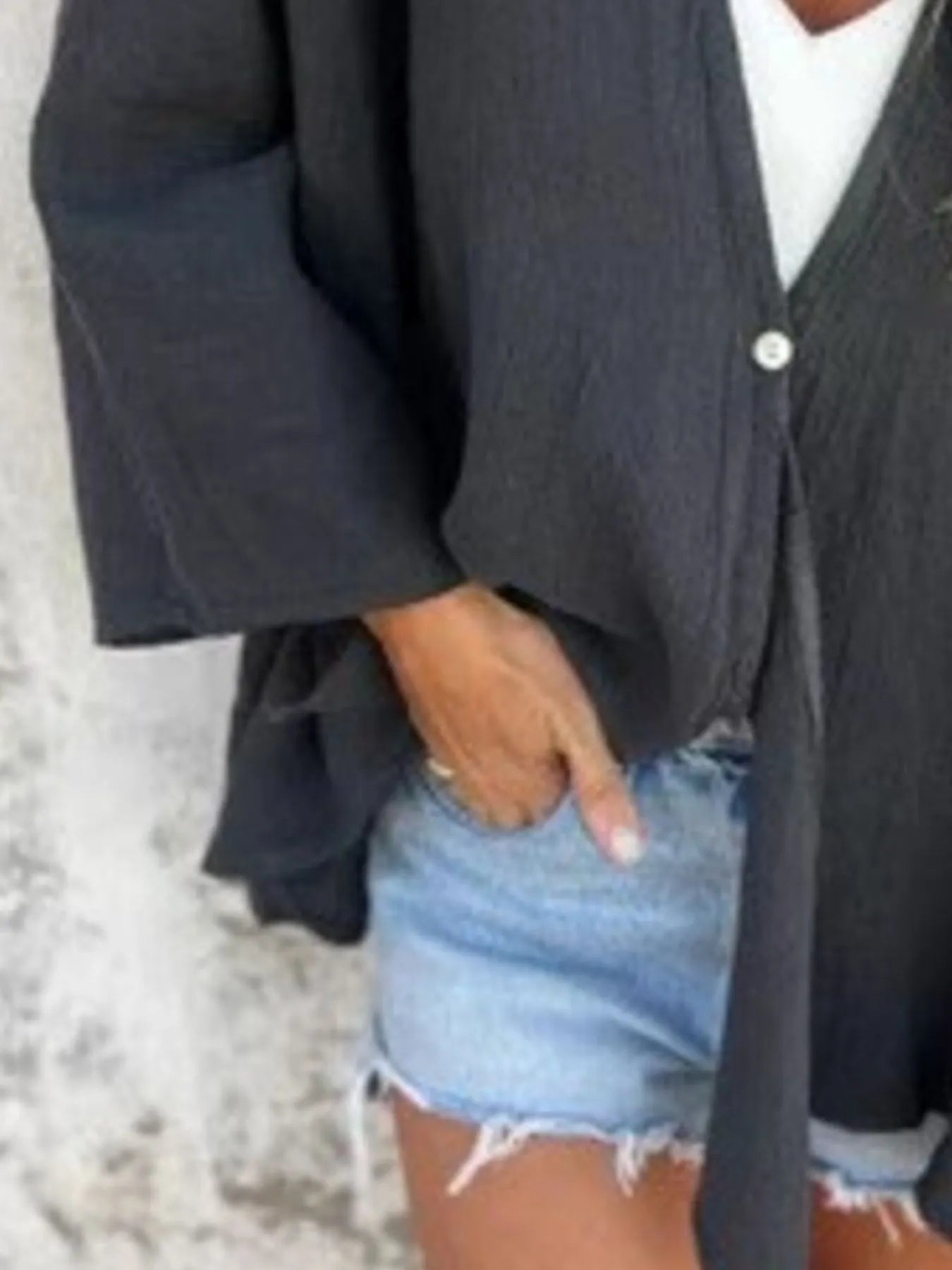 Full Size Oversized Button-Up Cardigan Plus Size