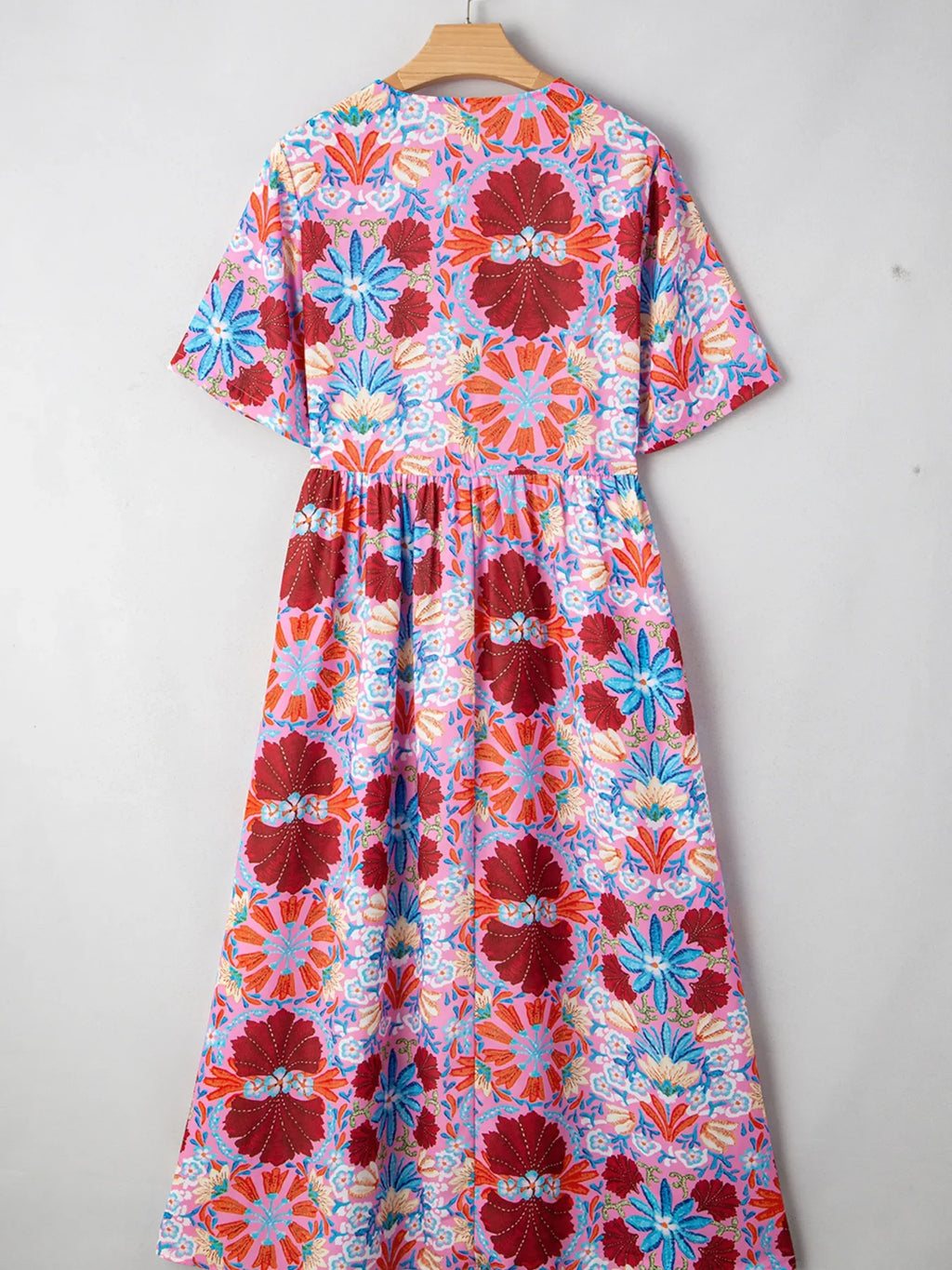 Floral Print Tie Front Midi Dress