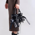 Ruched Leather Crossbody Bag