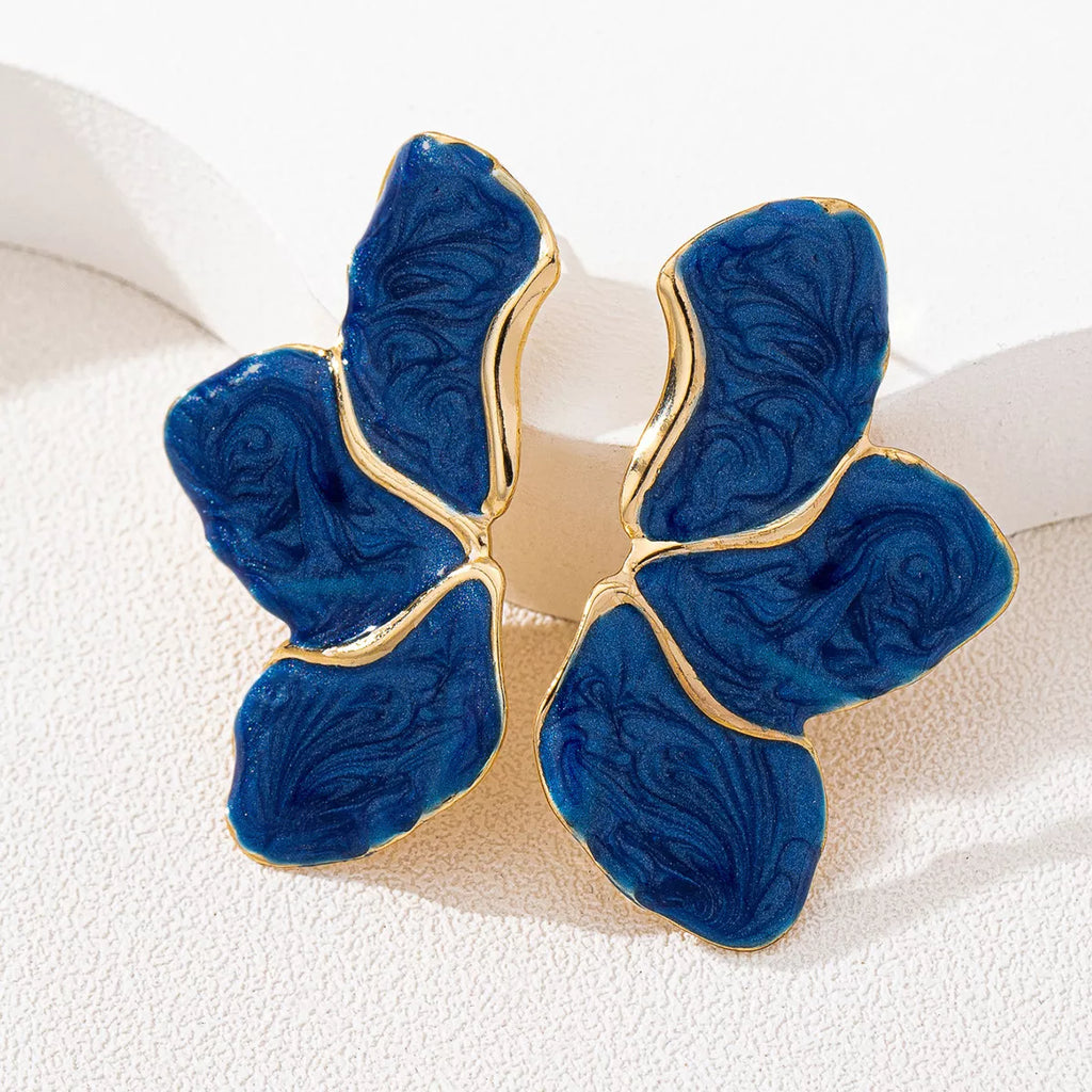 18K Gold-Plated Alloy Resin Drop Earrings
