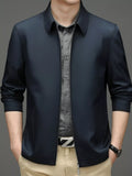 Men's Plus Size Zip Up Long Sleeve Jacket