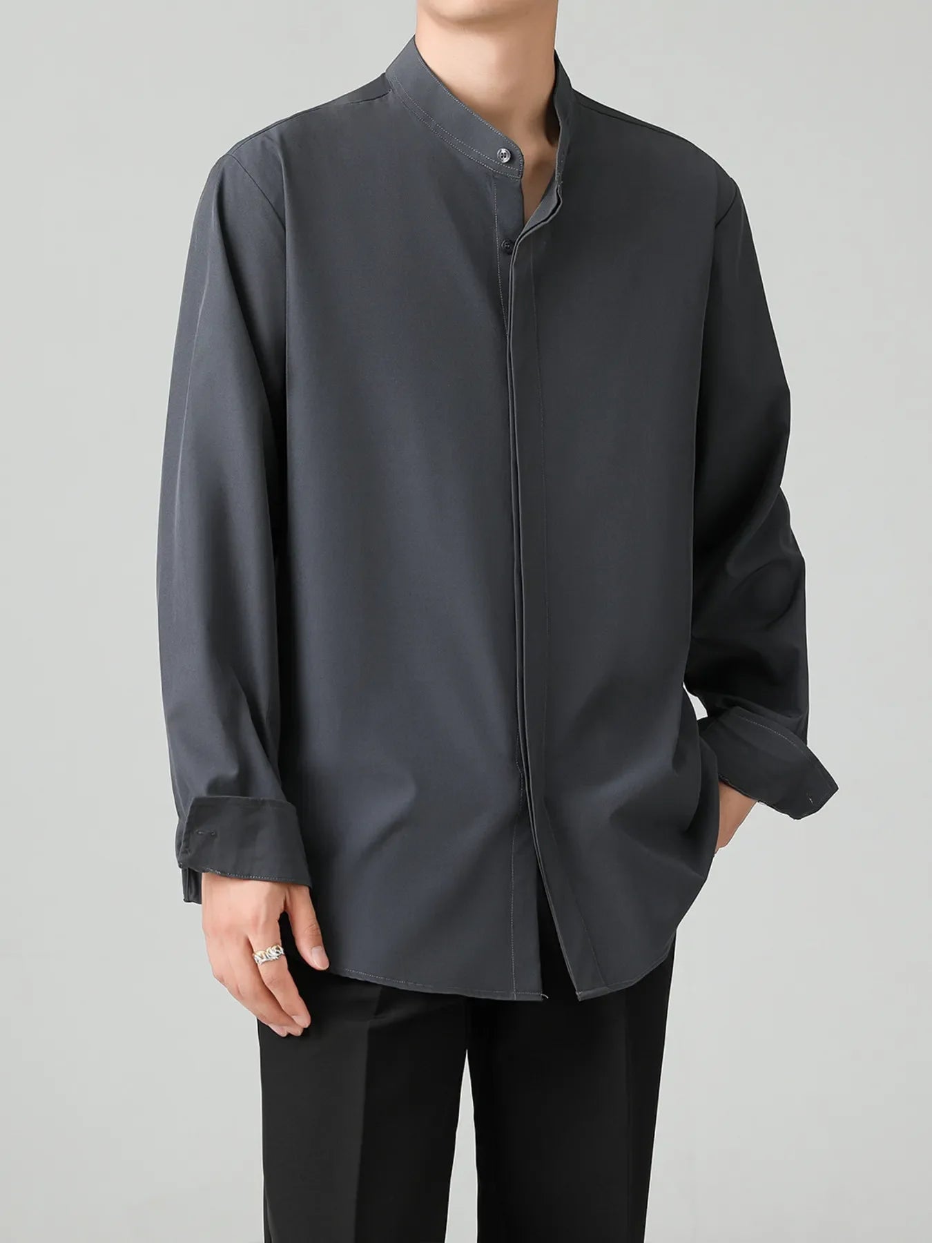 Men's Full Size Button Down Long Sleeve Shirt Plus Size