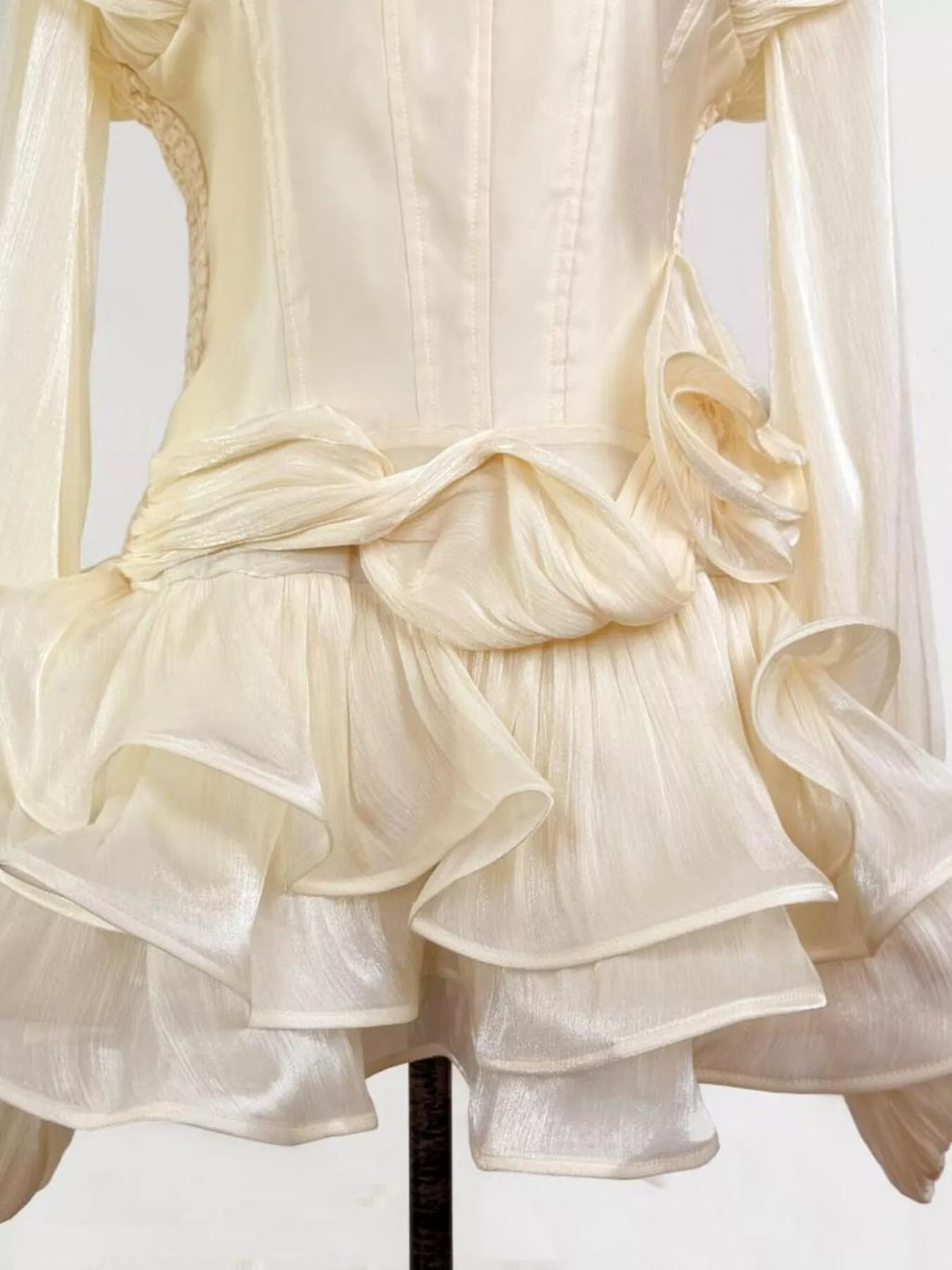 Ruffled Long Sleeve Mini Dress