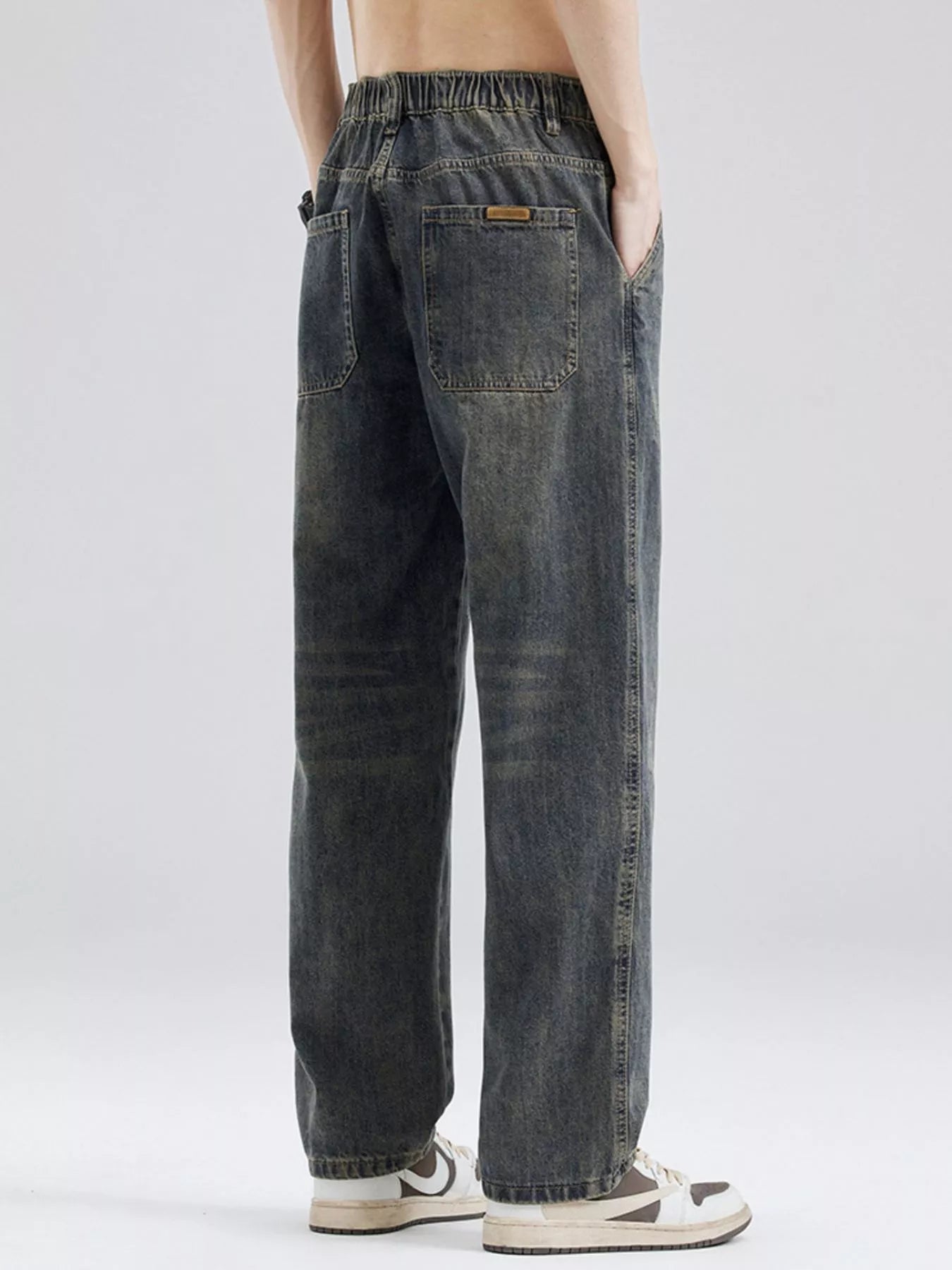 Men's Full Size Washed Relaxed Fit Jeans Plus Size