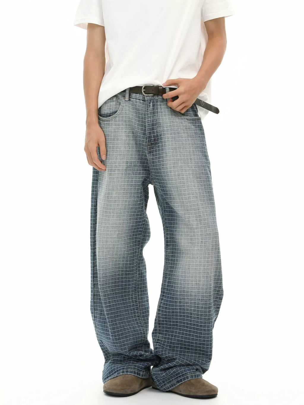 Men's Plaid Relaxed Fit Jeans