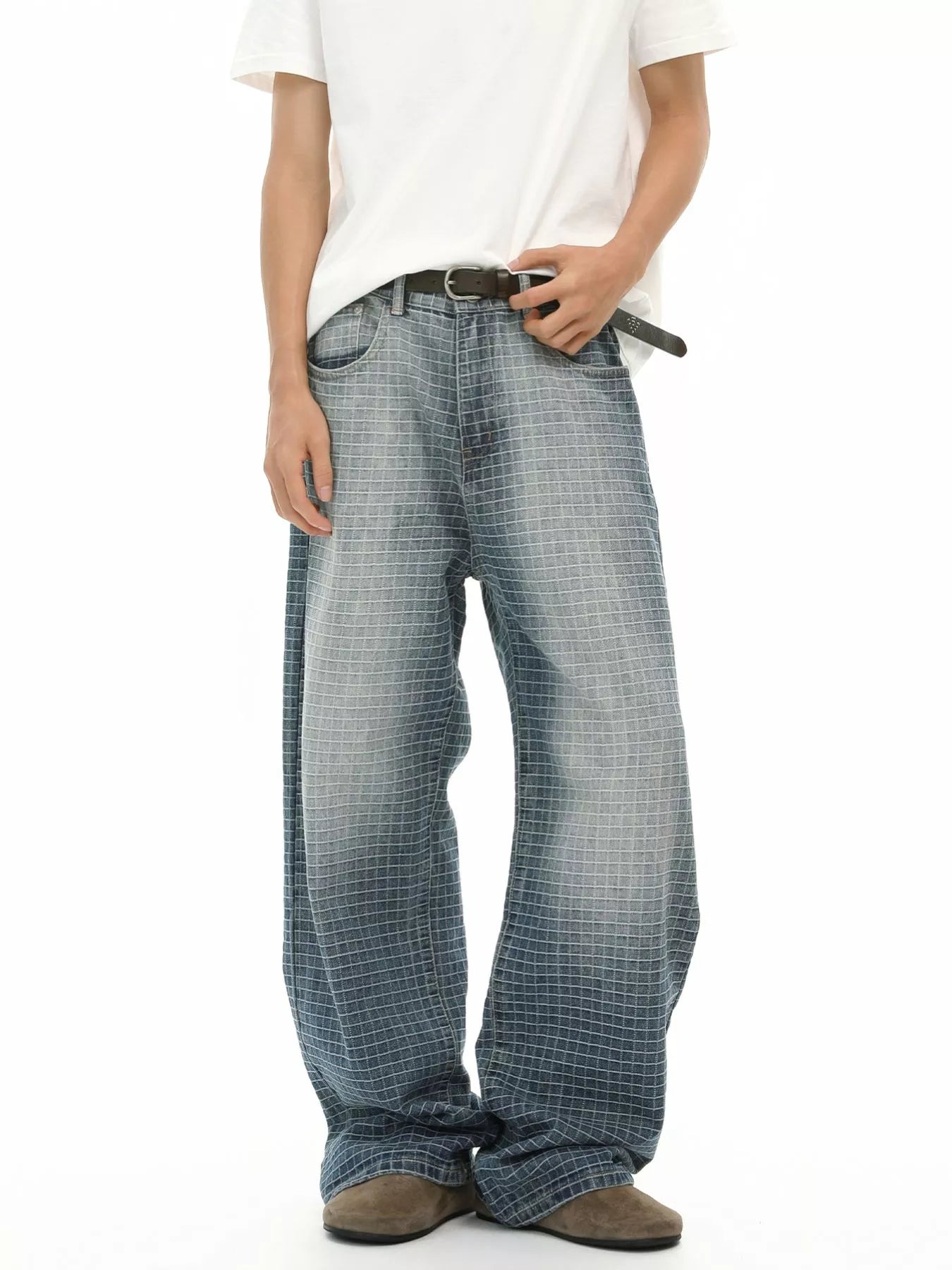 Men's Plaid Relaxed Fit Jeans
