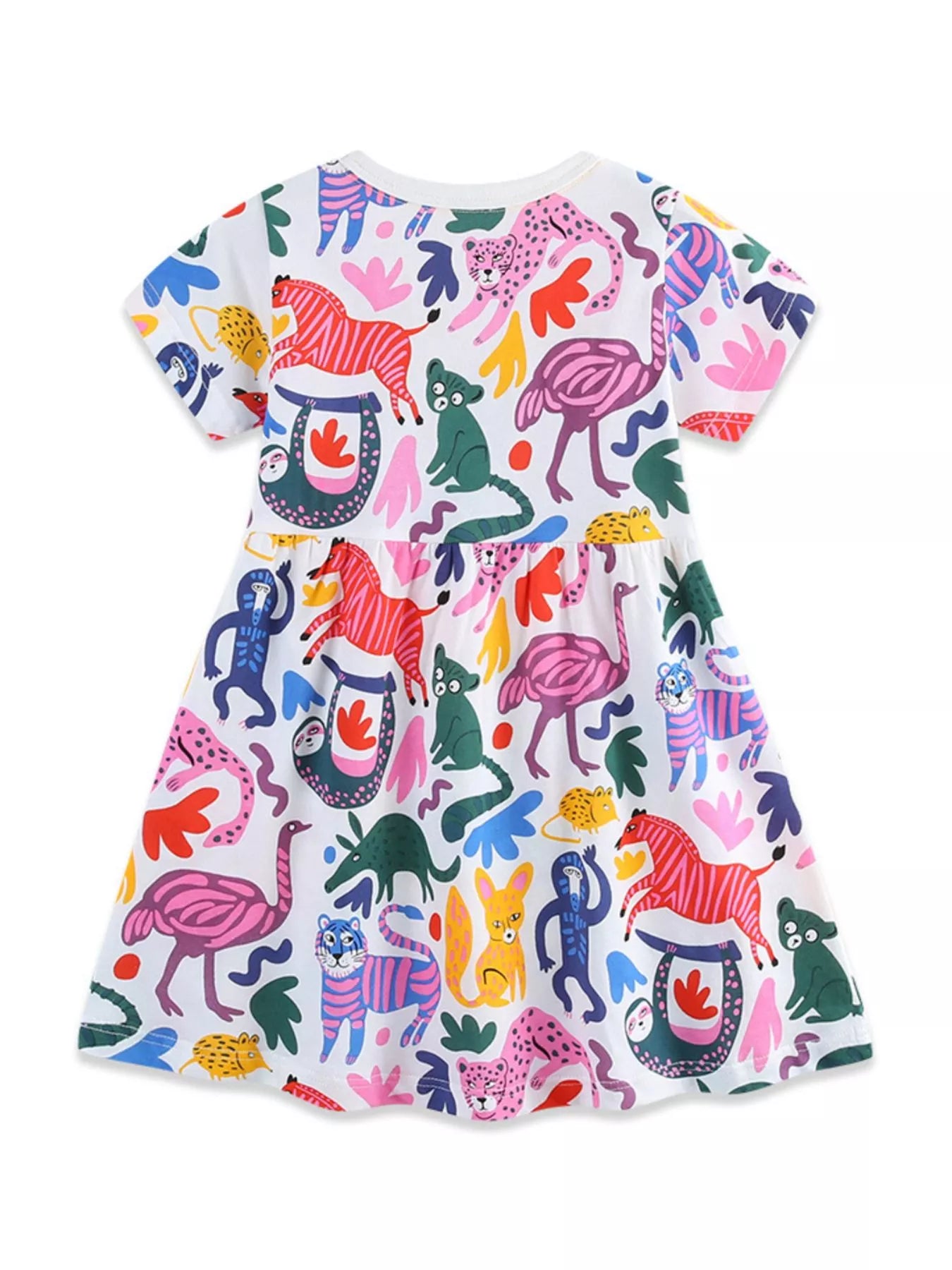 Children's Animal Print Short Sleeve Dress