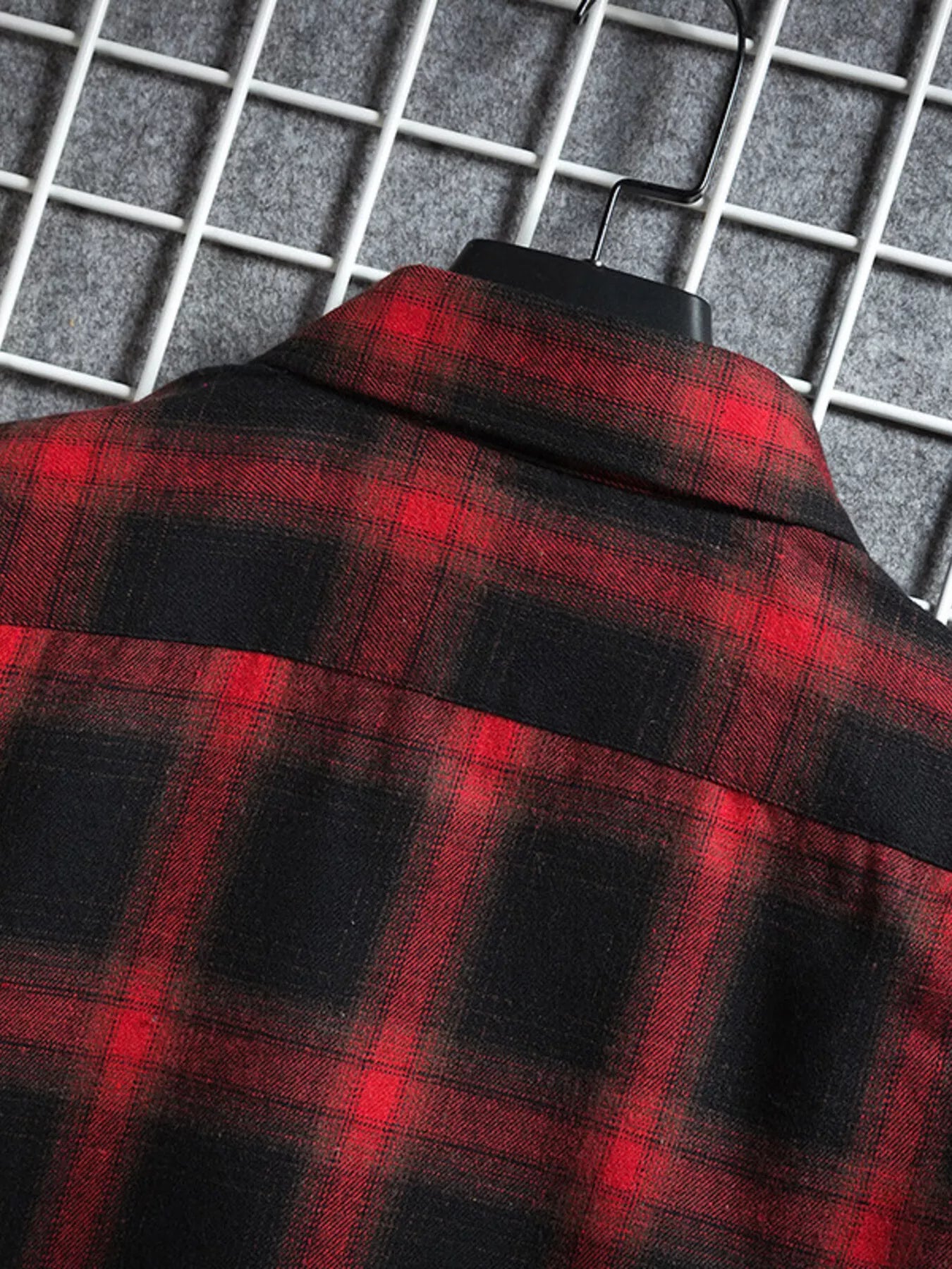 Men's Plus Size Plaid Button Up Short-Sleeve Shirt