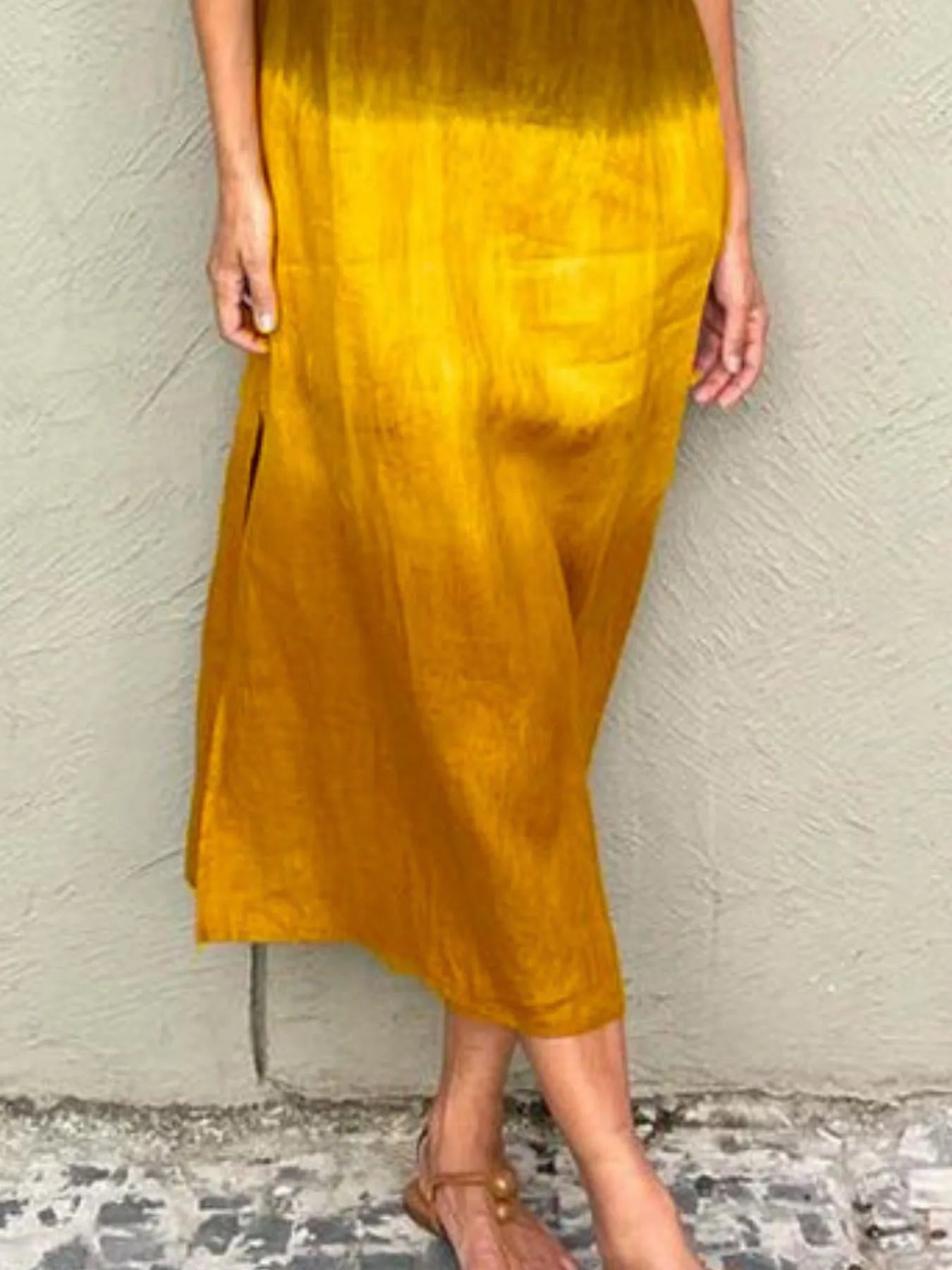 Full Size Sleeveless Gradient Tank Midi Dress Plus Size