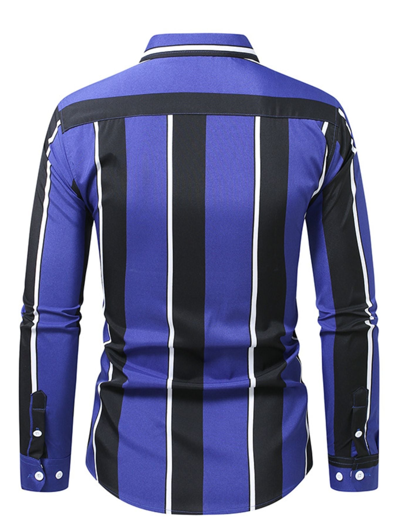 Men's Plus Size Slim Fit Striped Button Up Shirt