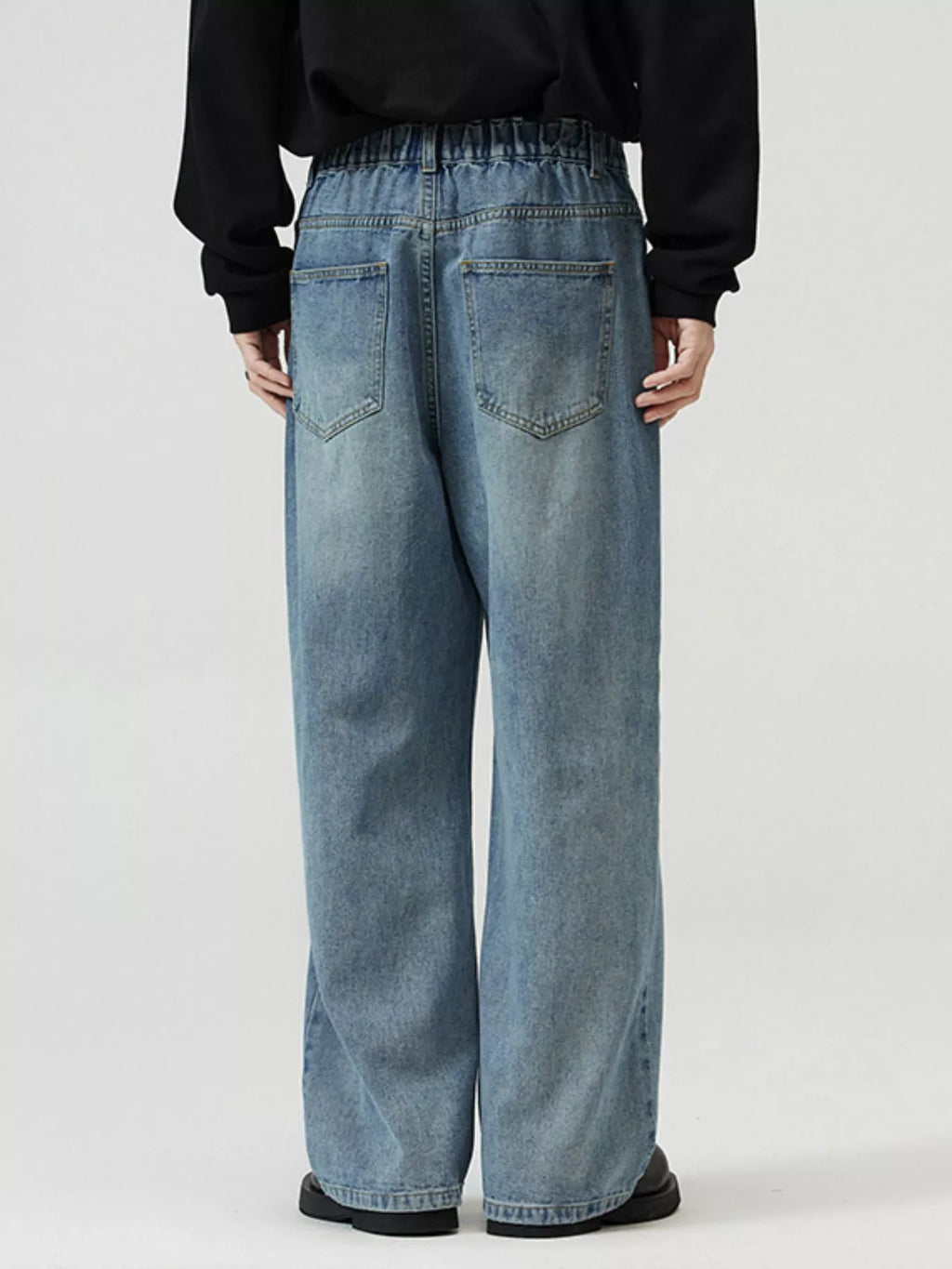 Men's Full Size Washed Straight Jeans Plus Size