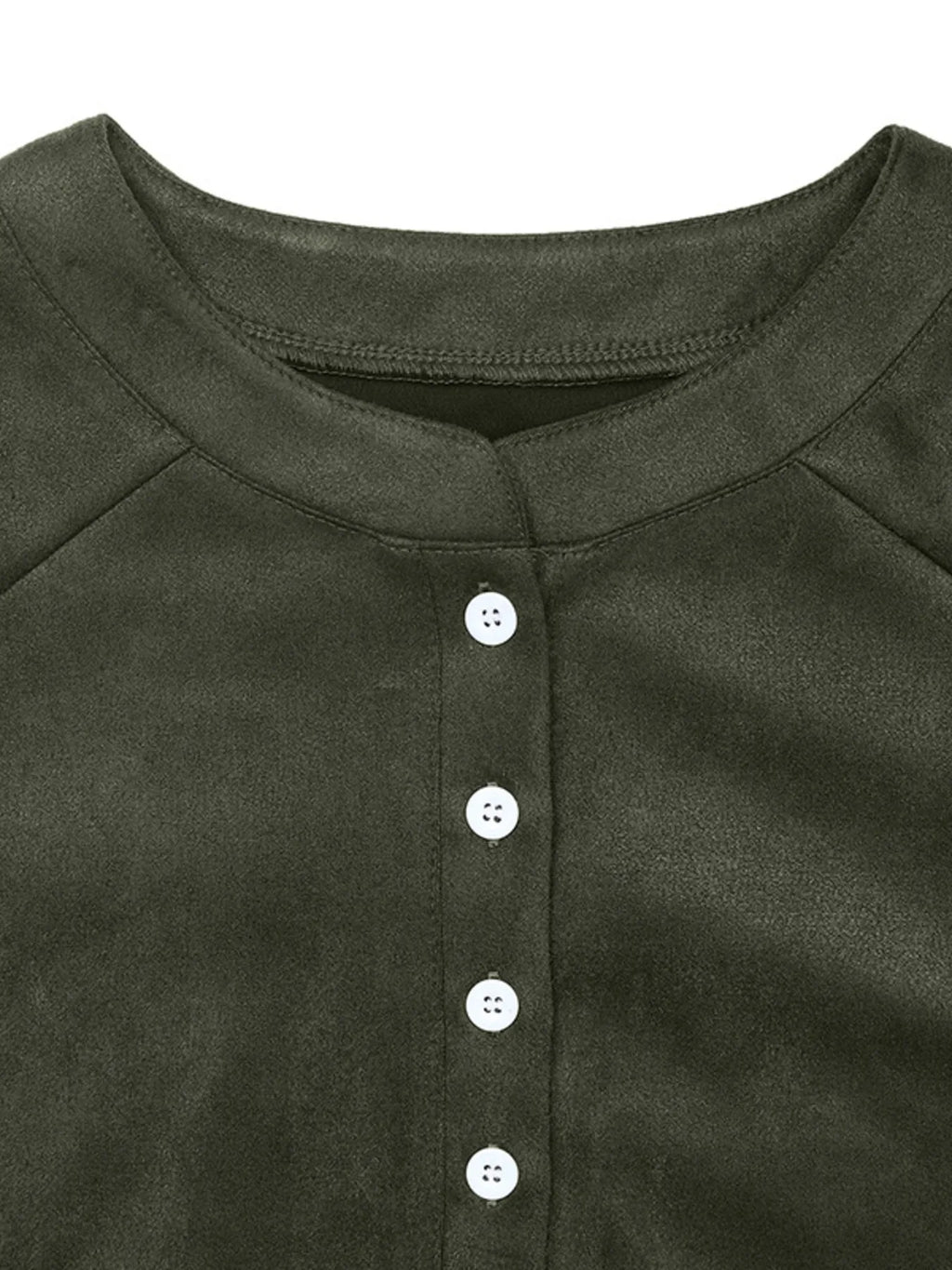 Button Front Mini Sweatshirt Dress