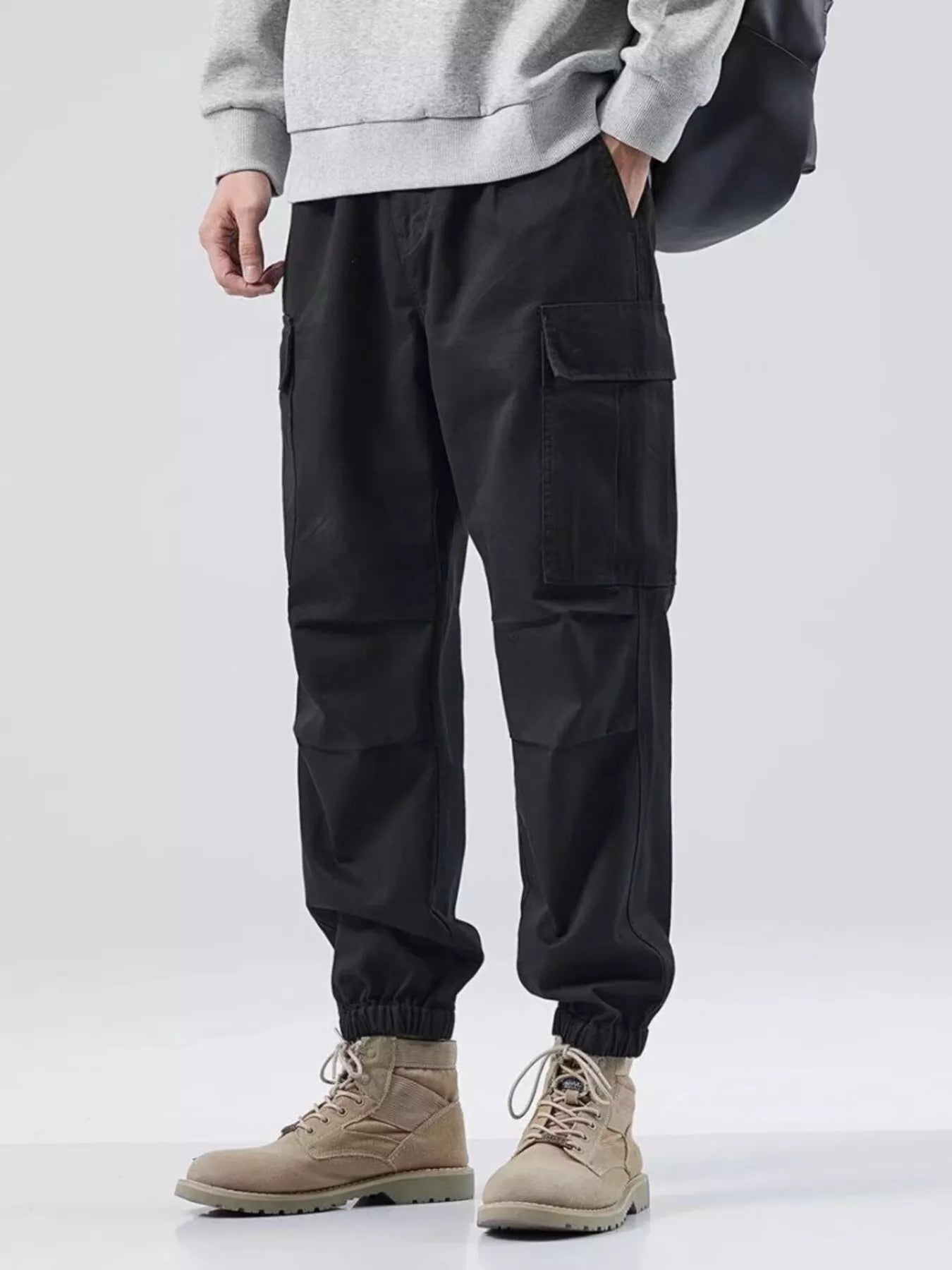 Men's Plus Size Relaxed Fit Cargo Joggers