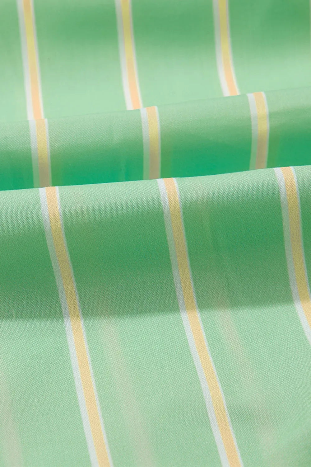 Stripe V Neck Short Sleeve Frilled Detail Dress