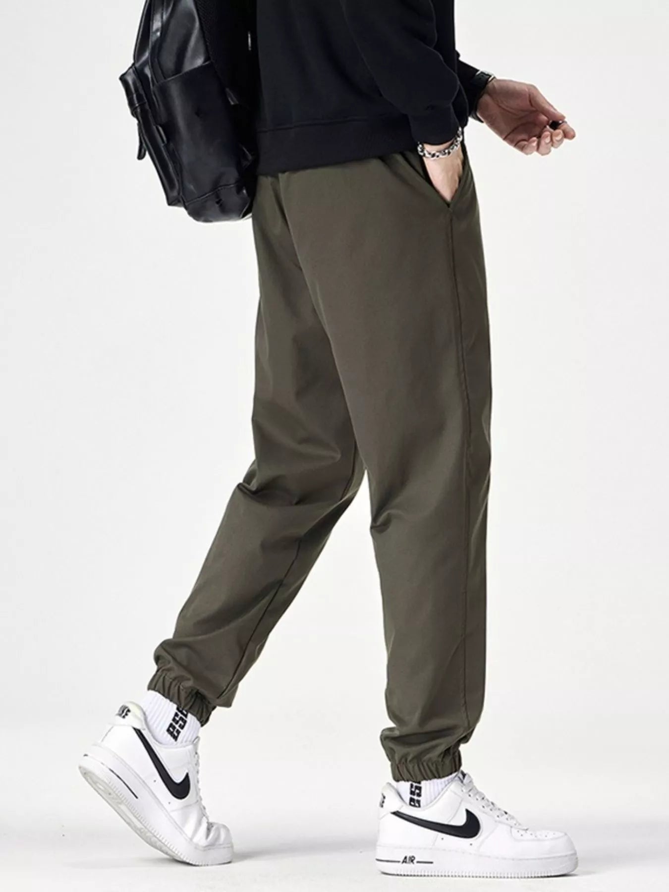 Men's Plus Size Drawstring Wide Leg Joggers