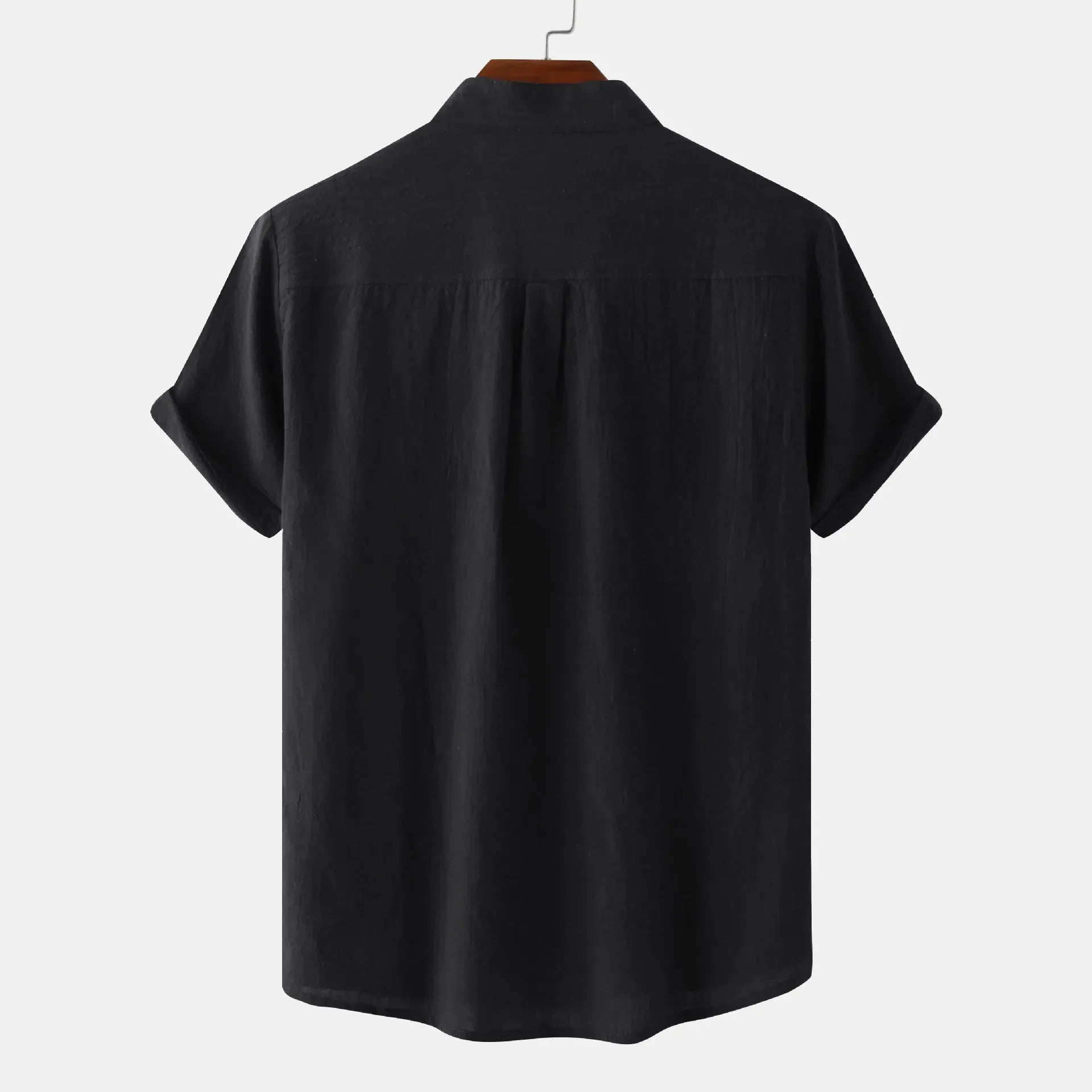 Men's Mandarin Collar Short Sleeve Henley Shirt