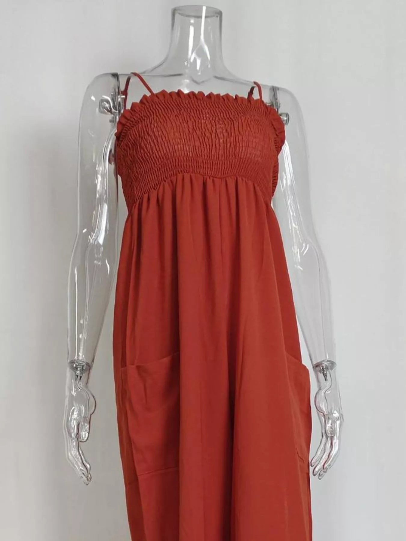 Smocked Wide Leg Jumpsuit