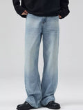 Men's Full Size Washed Wide Leg Jeans Plus Size