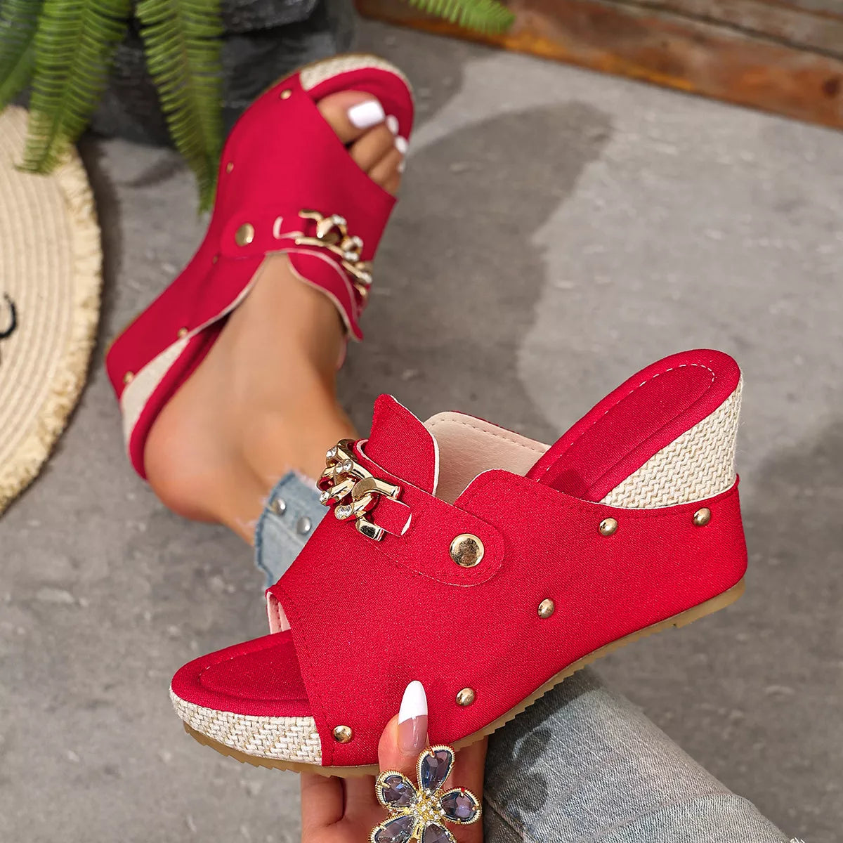 Open Toe Wedge Sandals