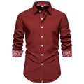 Men's Casual Button-Down Shirt with Cuff Detail