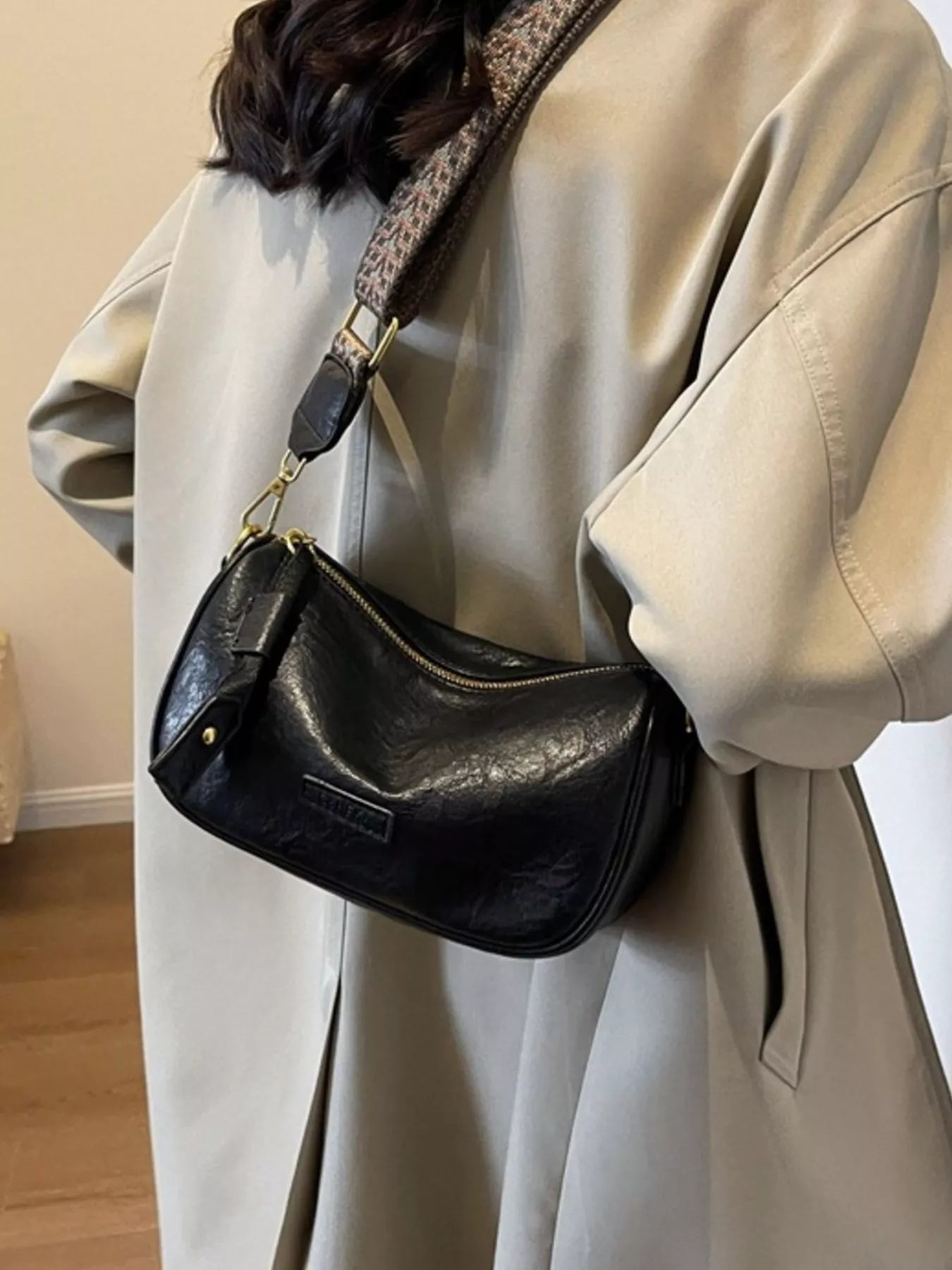 Wide Strap Crossbody Bag