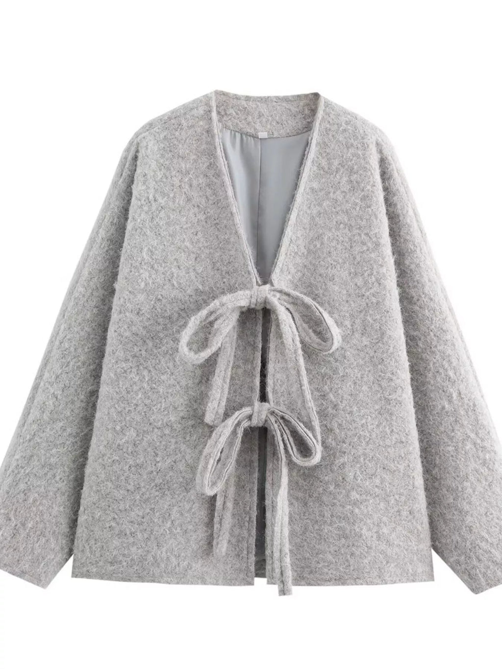 Textured Knit Tie-Front Outerwear
